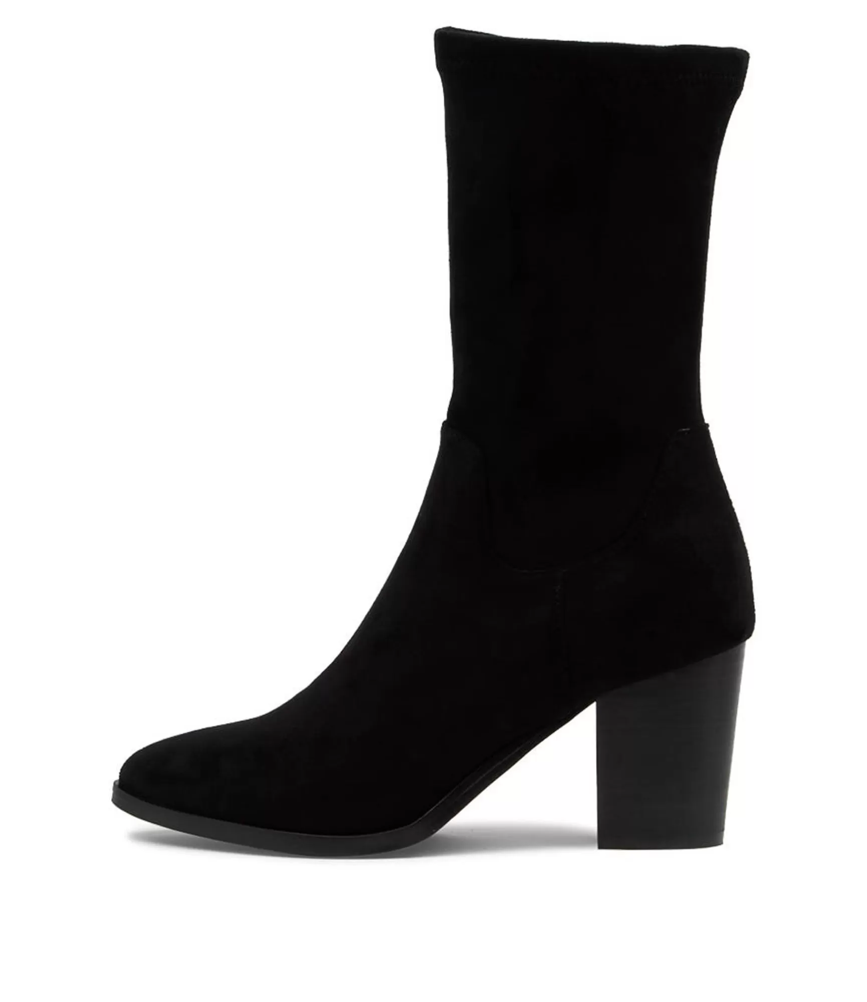 Cheap Midas Shoes Tayden Black Microsuede Calf Boots