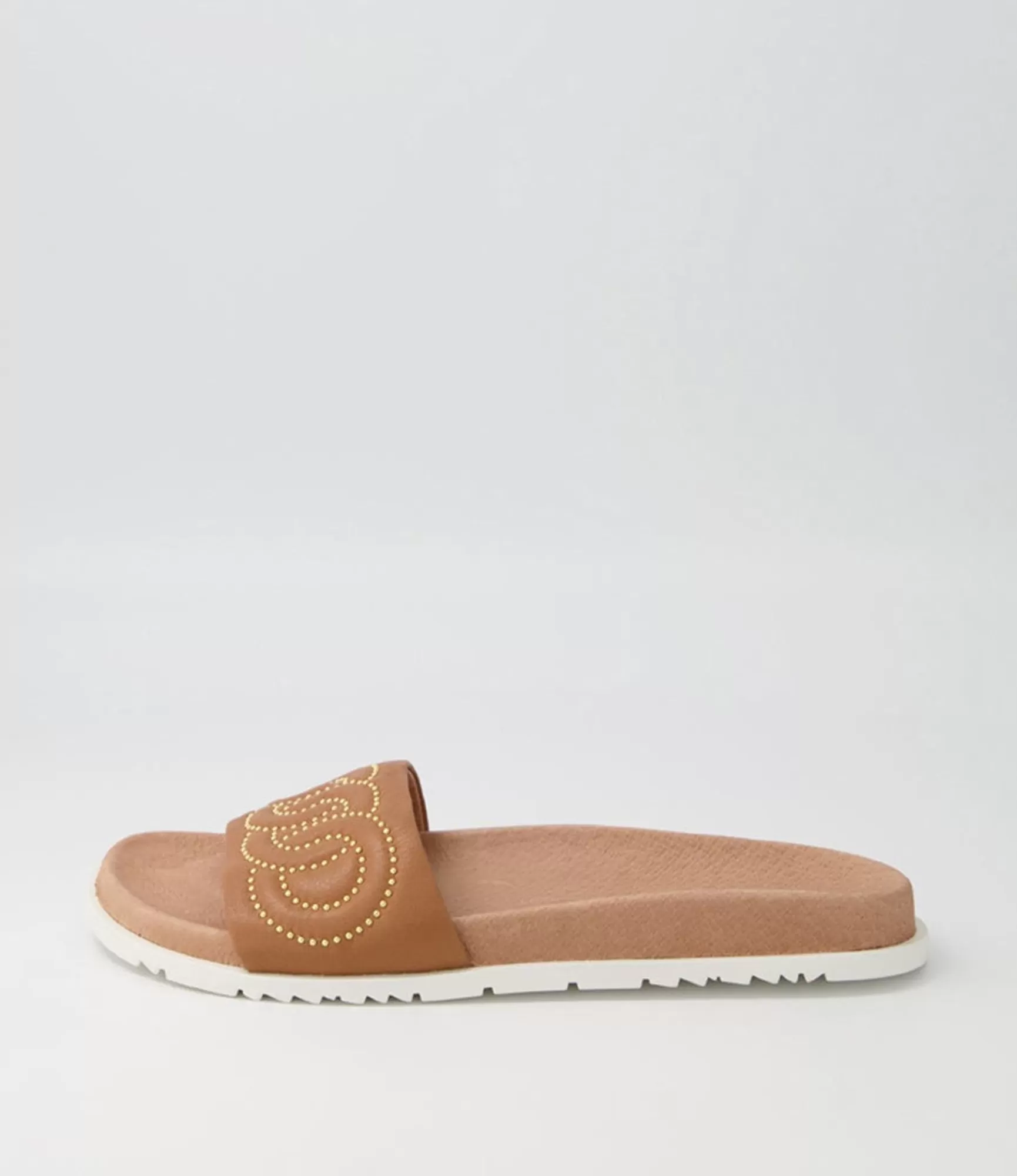 Discount Midas Shoes Tellme Dark Tan Leather Slides