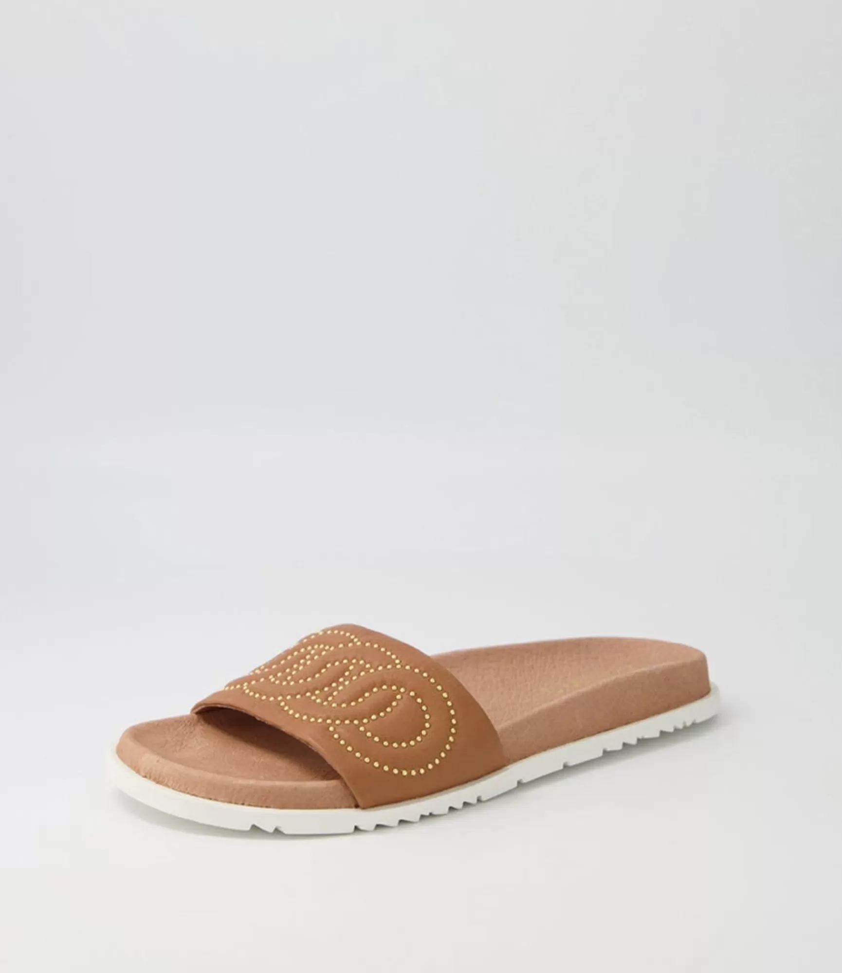 Discount Midas Shoes Tellme Dark Tan Leather Slides