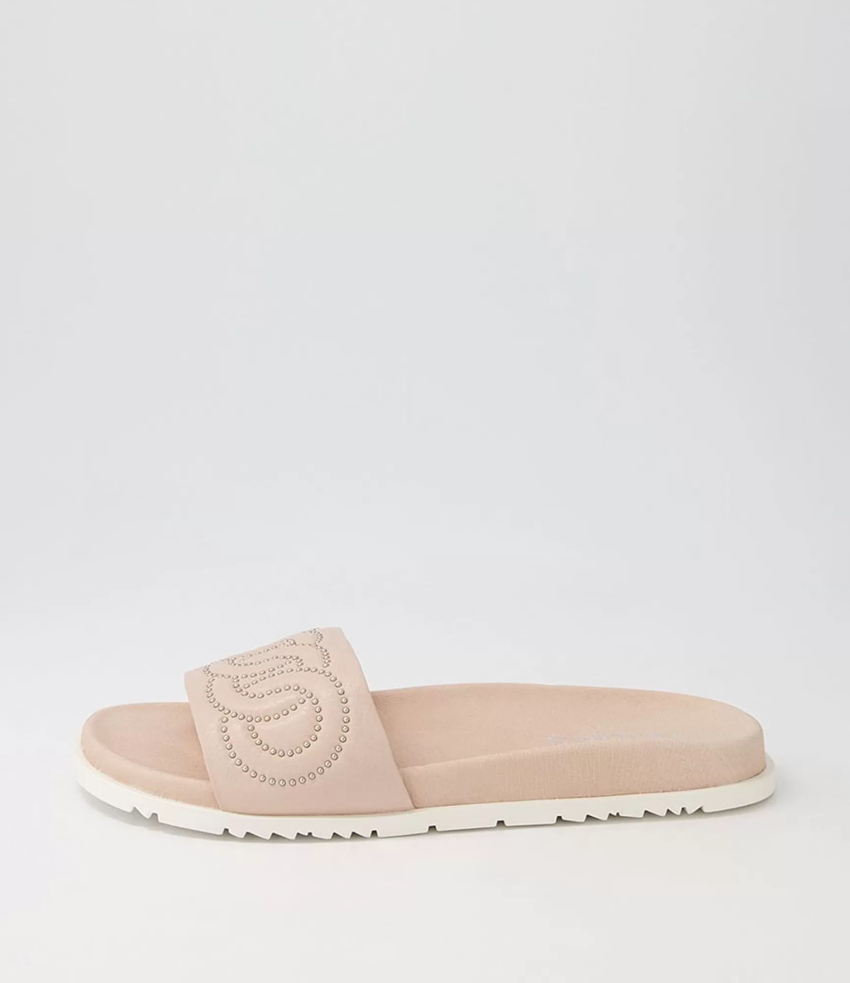 Outlet Midas Shoes Tellme Nude Leather Slides