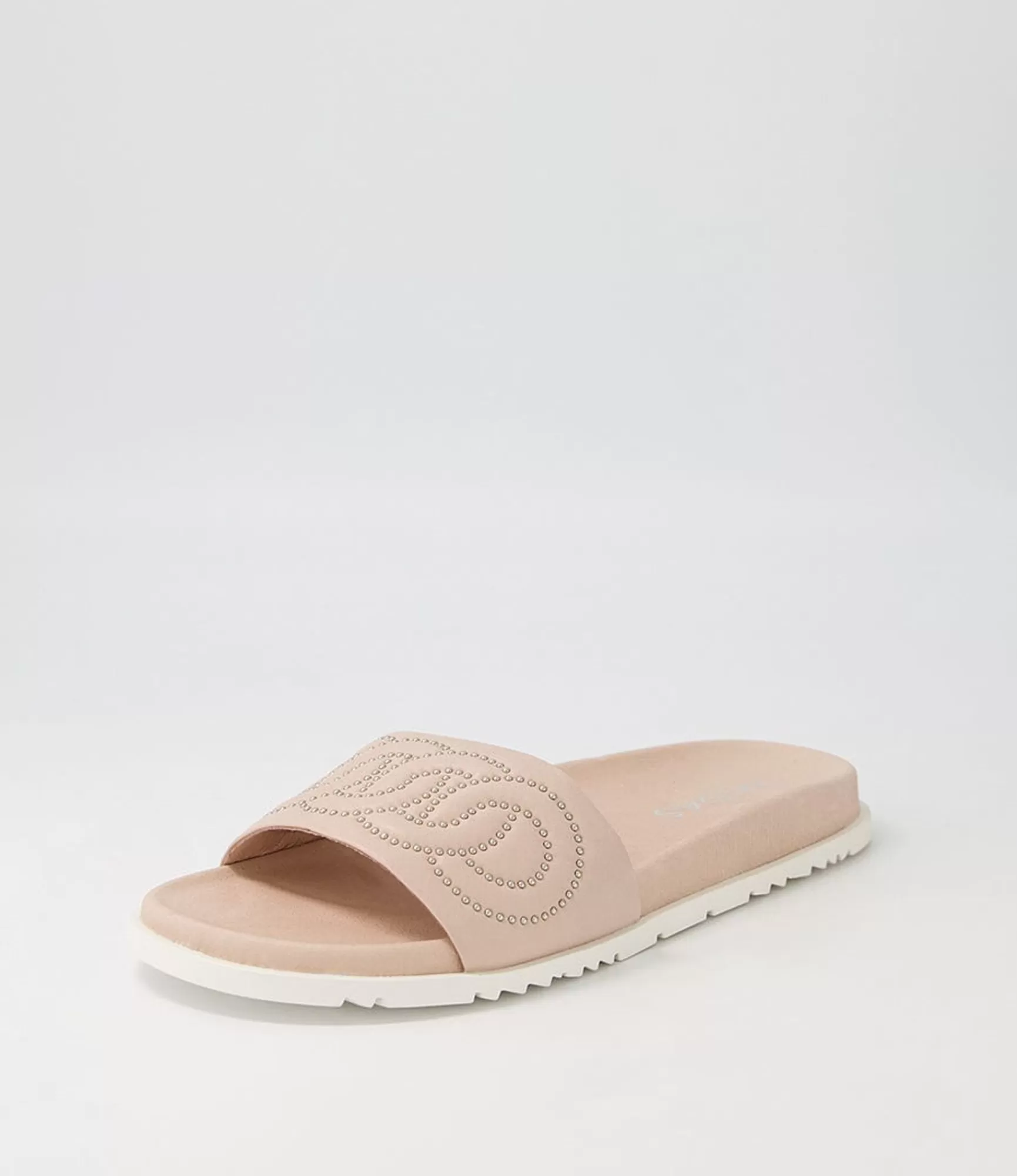 Outlet Midas Shoes Tellme Nude Leather Slides