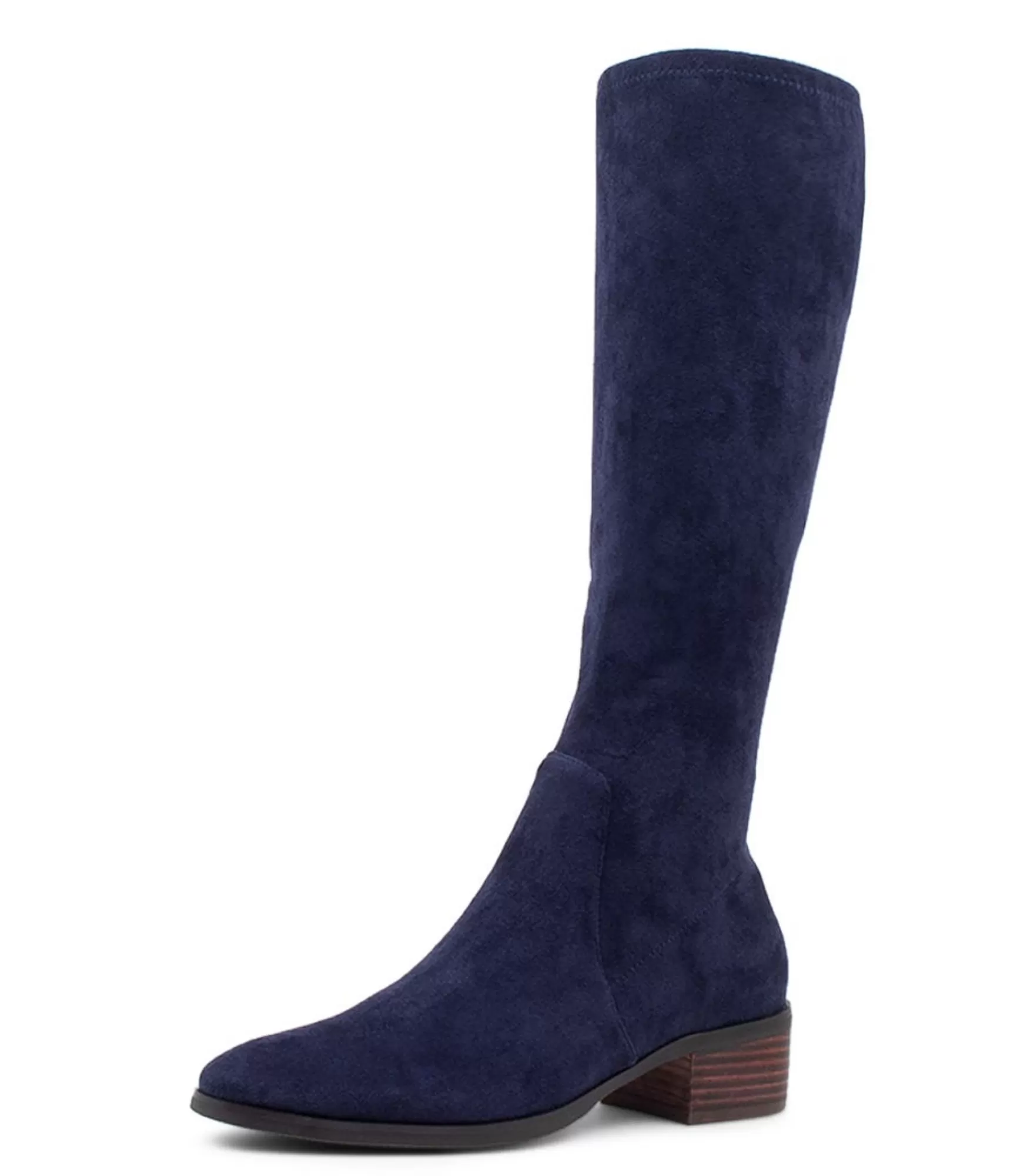 Shop Midas Shoes Tenley Navy Stretch Microsuede Knee High Boots