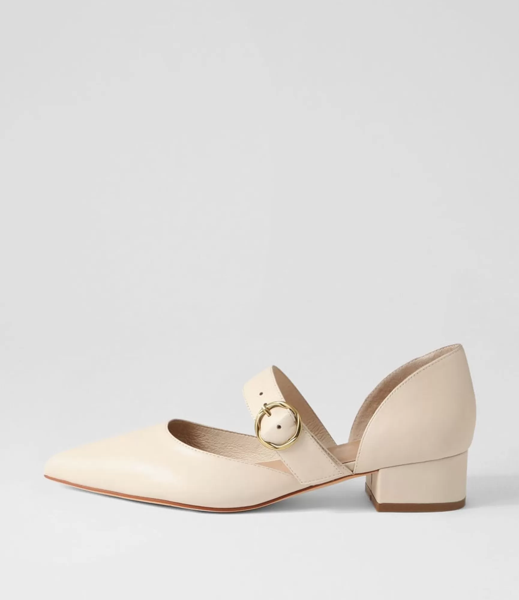 Clearance Midas Shoes Thedee Cream Leather Mary Jane Heels