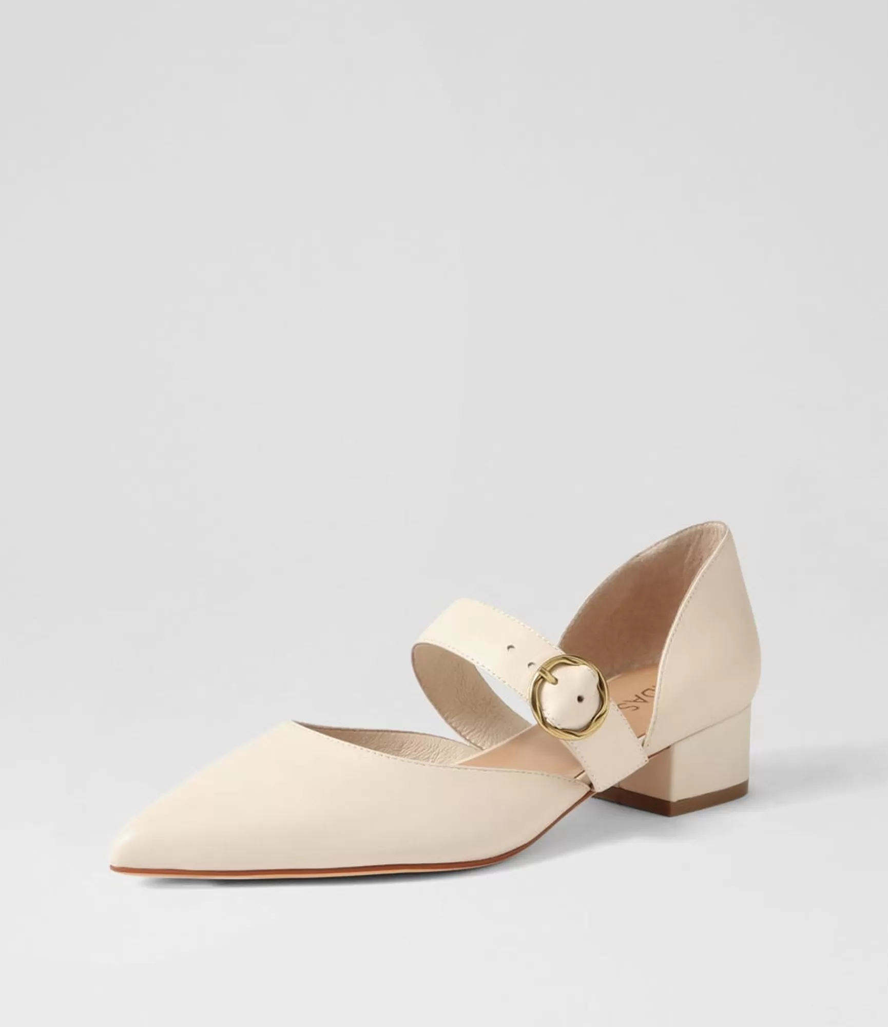 Clearance Midas Shoes Thedee Cream Leather Mary Jane Heels