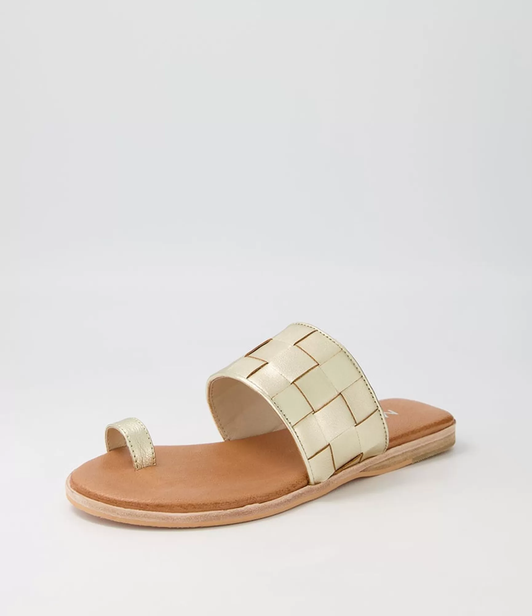 Hot Midas Shoes Tianna Pale Gold Leather Slides