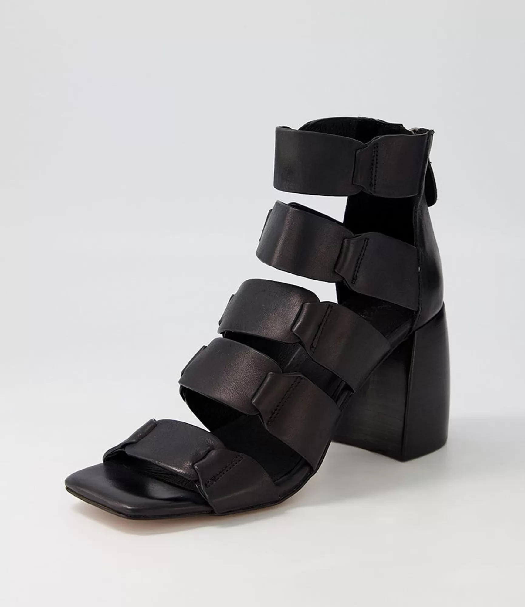 Cheap Midas Shoes Tobie Black Leather Sandals