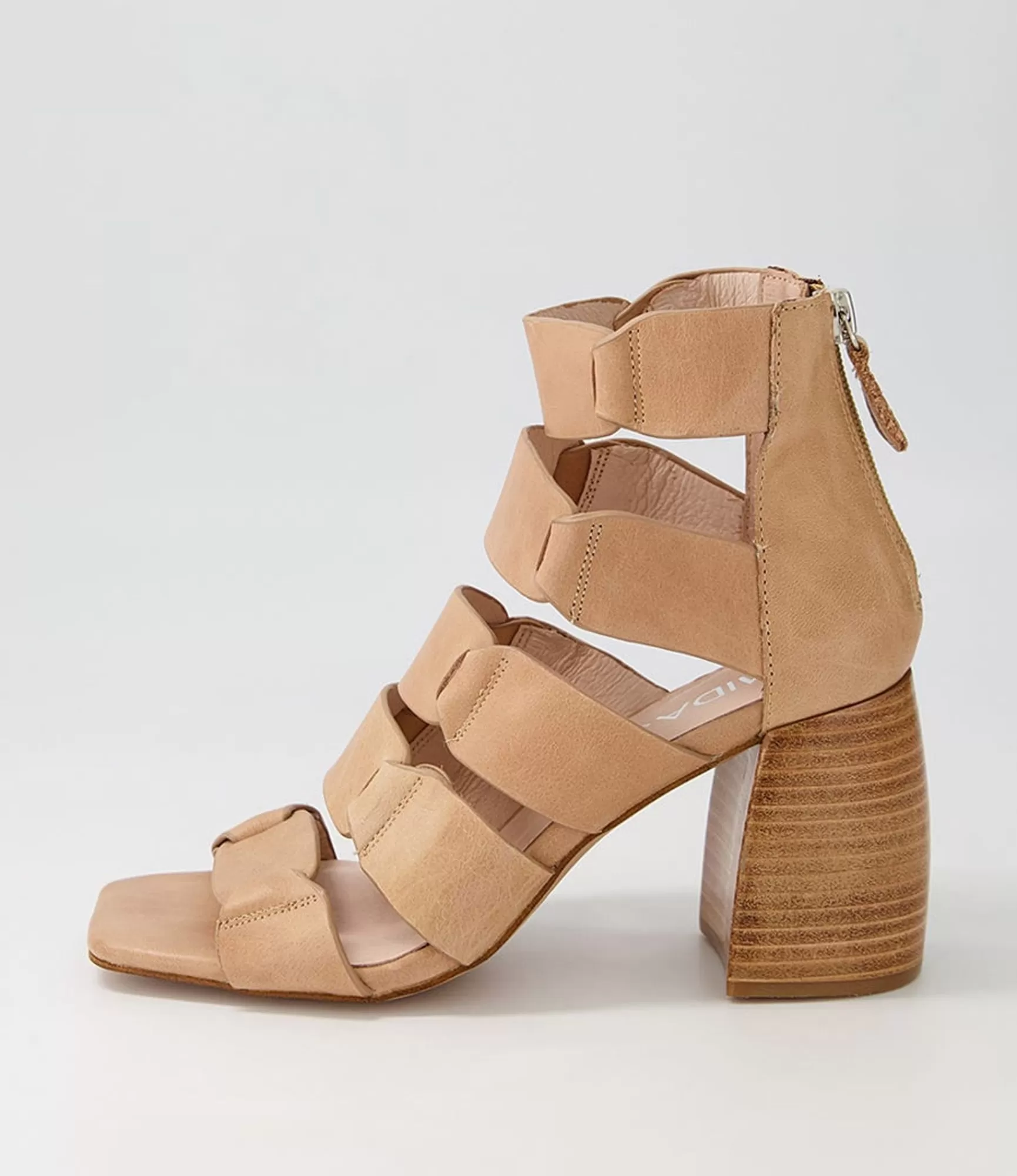 Best Sale Midas Shoes Tobie Latte Natural Heel Leather Sandals