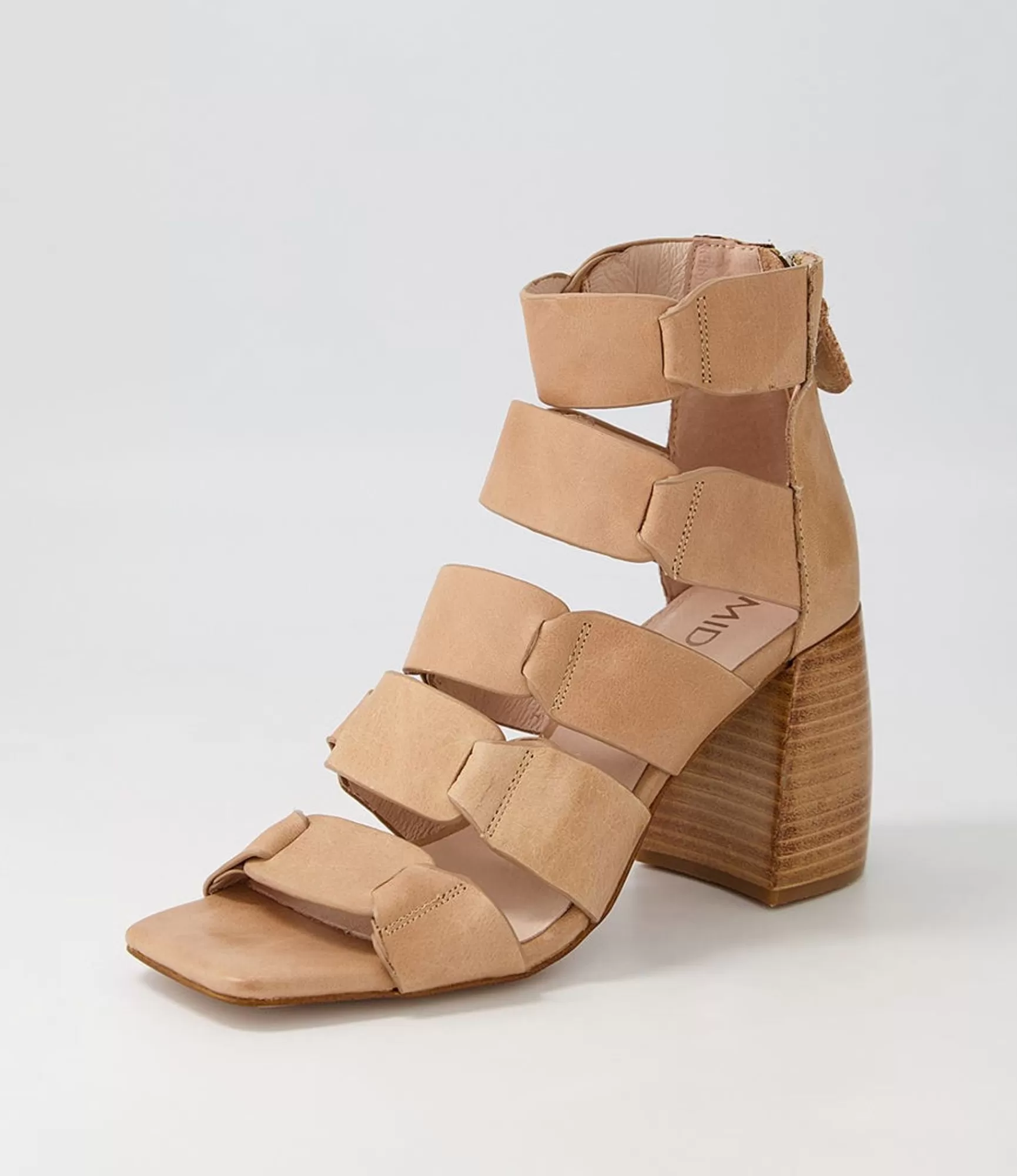 Best Sale Midas Shoes Tobie Latte Natural Heel Leather Sandals