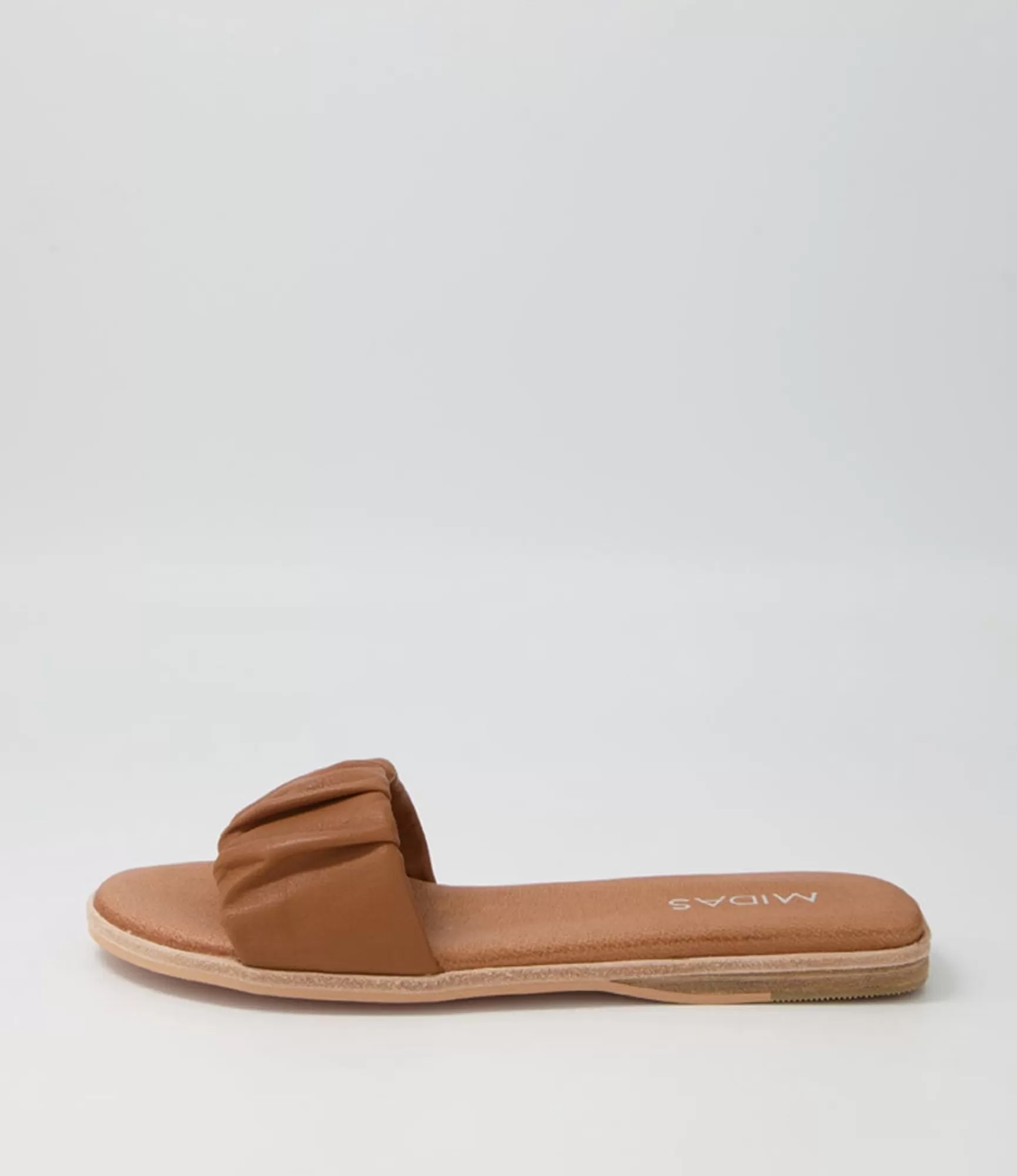 Cheap Midas Shoes Tokio Tan Leather Slides
