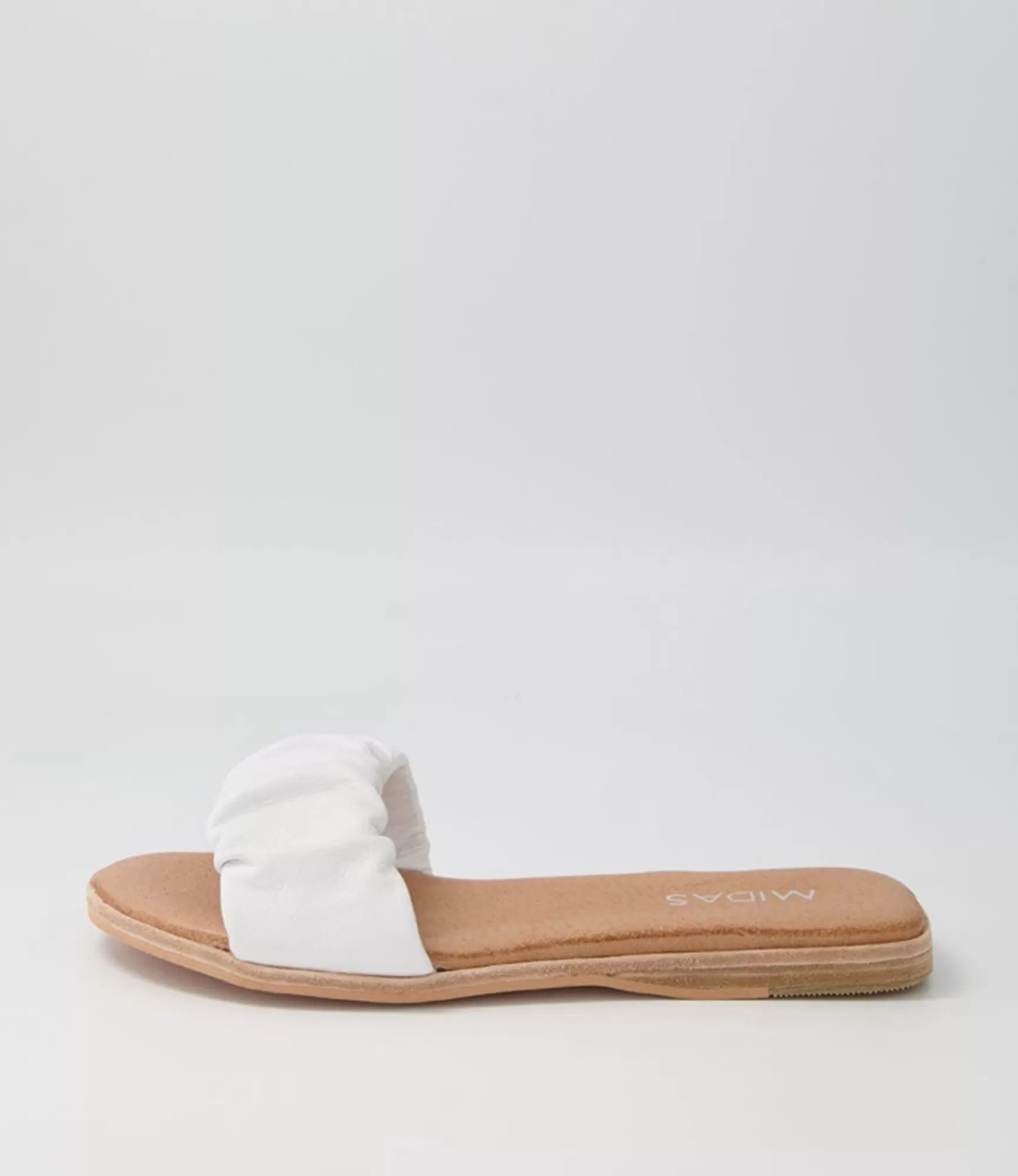 Best Midas Shoes Tokio White Leather Slides