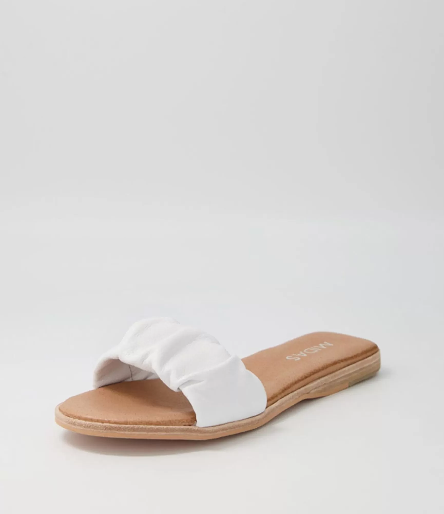 Best Midas Shoes Tokio White Leather Slides