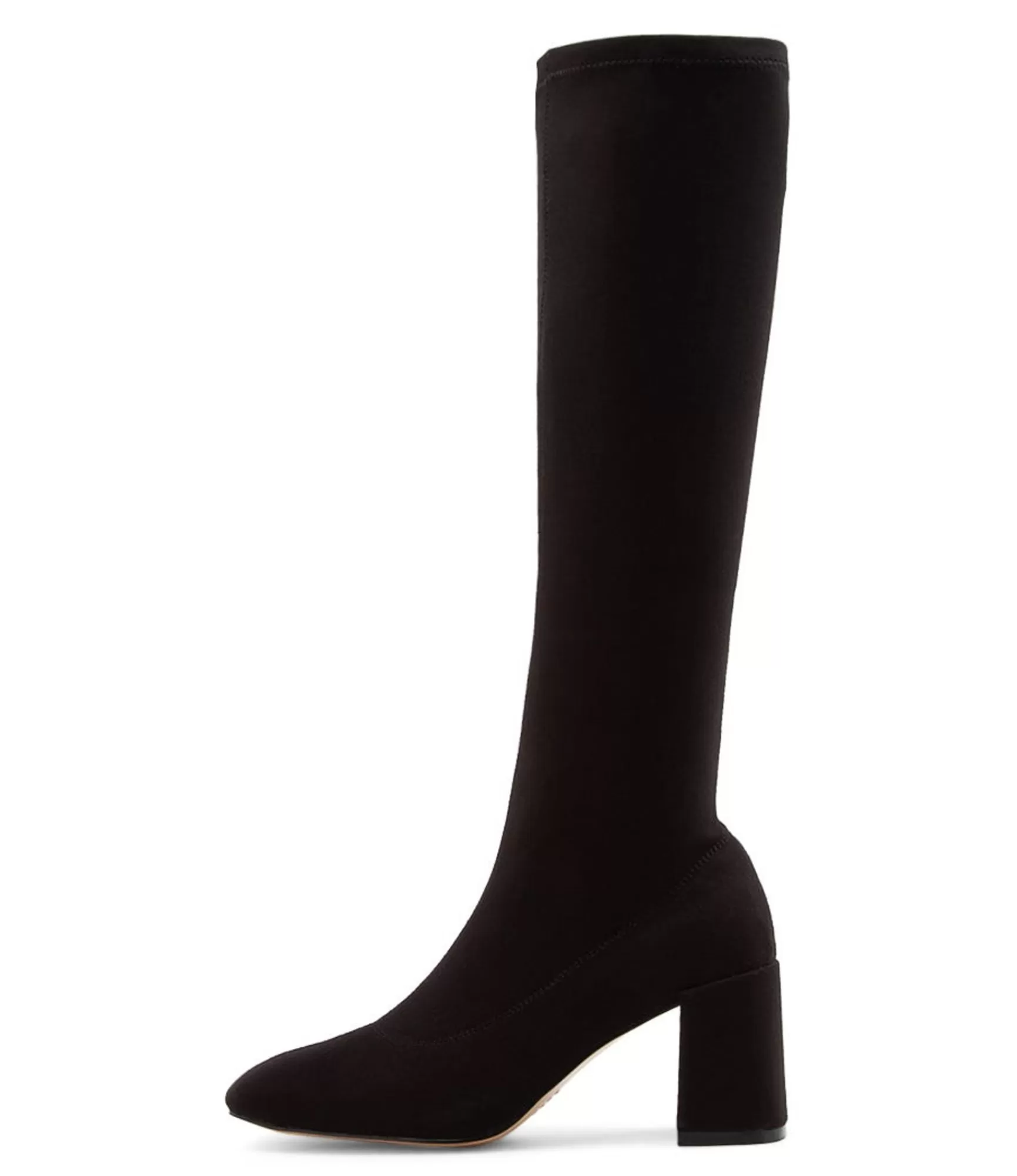 Cheap Midas Shoes Tripped Black Stretch Fabric Knee High Boots