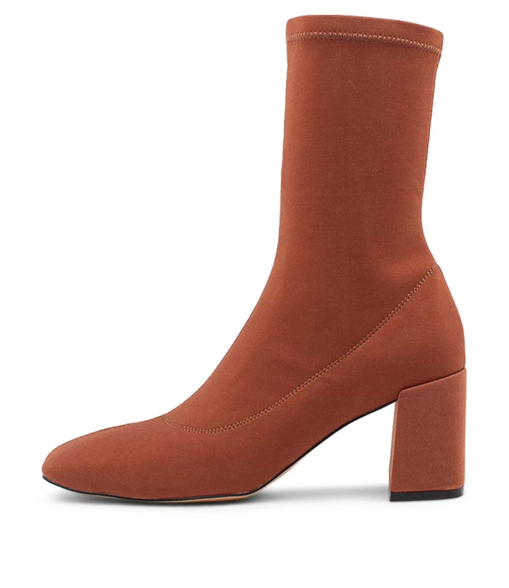 Store Midas Shoes Trusted Dark Tan Stretch Fabric Ankle Boots