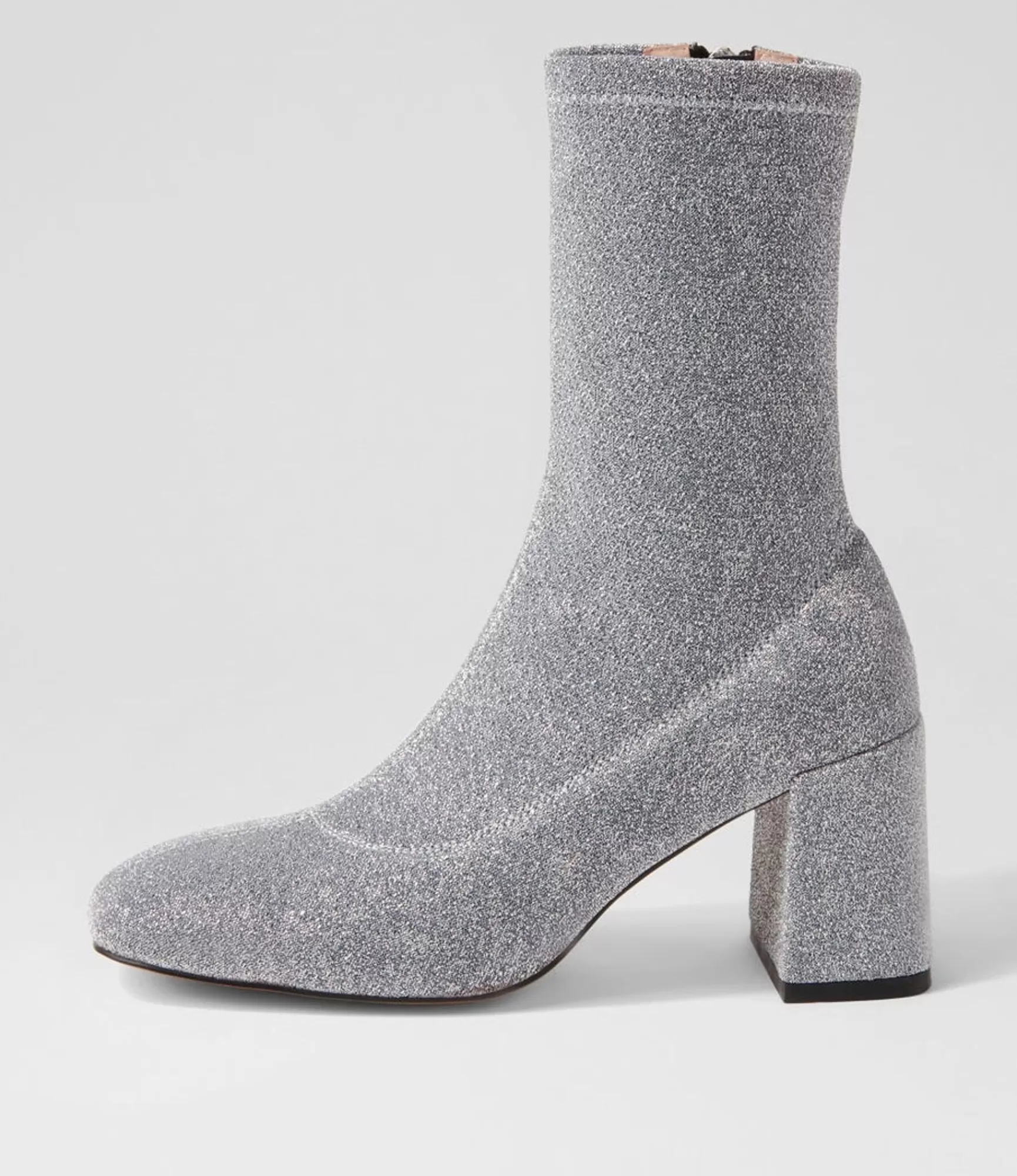 Cheap Midas Shoes Trusted Silver Glitter Stretch Fabric Ankle Boots