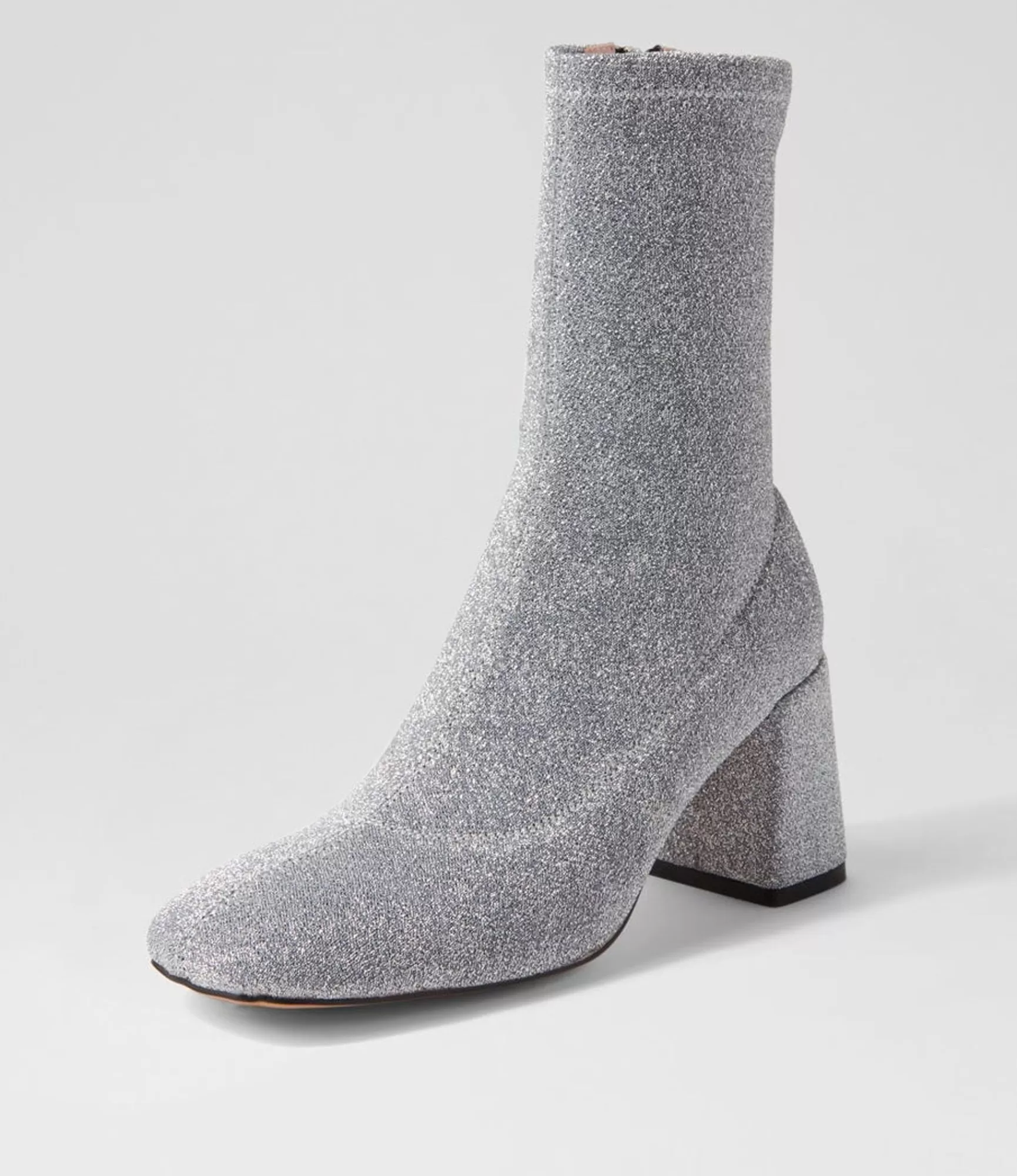 Cheap Midas Shoes Trusted Silver Glitter Stretch Fabric Ankle Boots