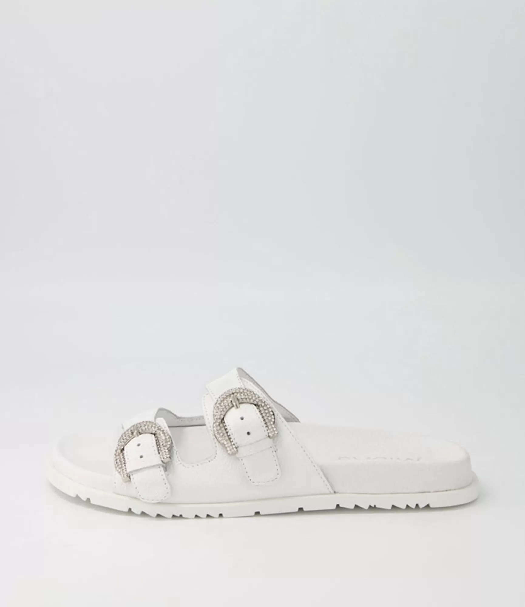 Online Midas Shoes Tullies White Leather Slides