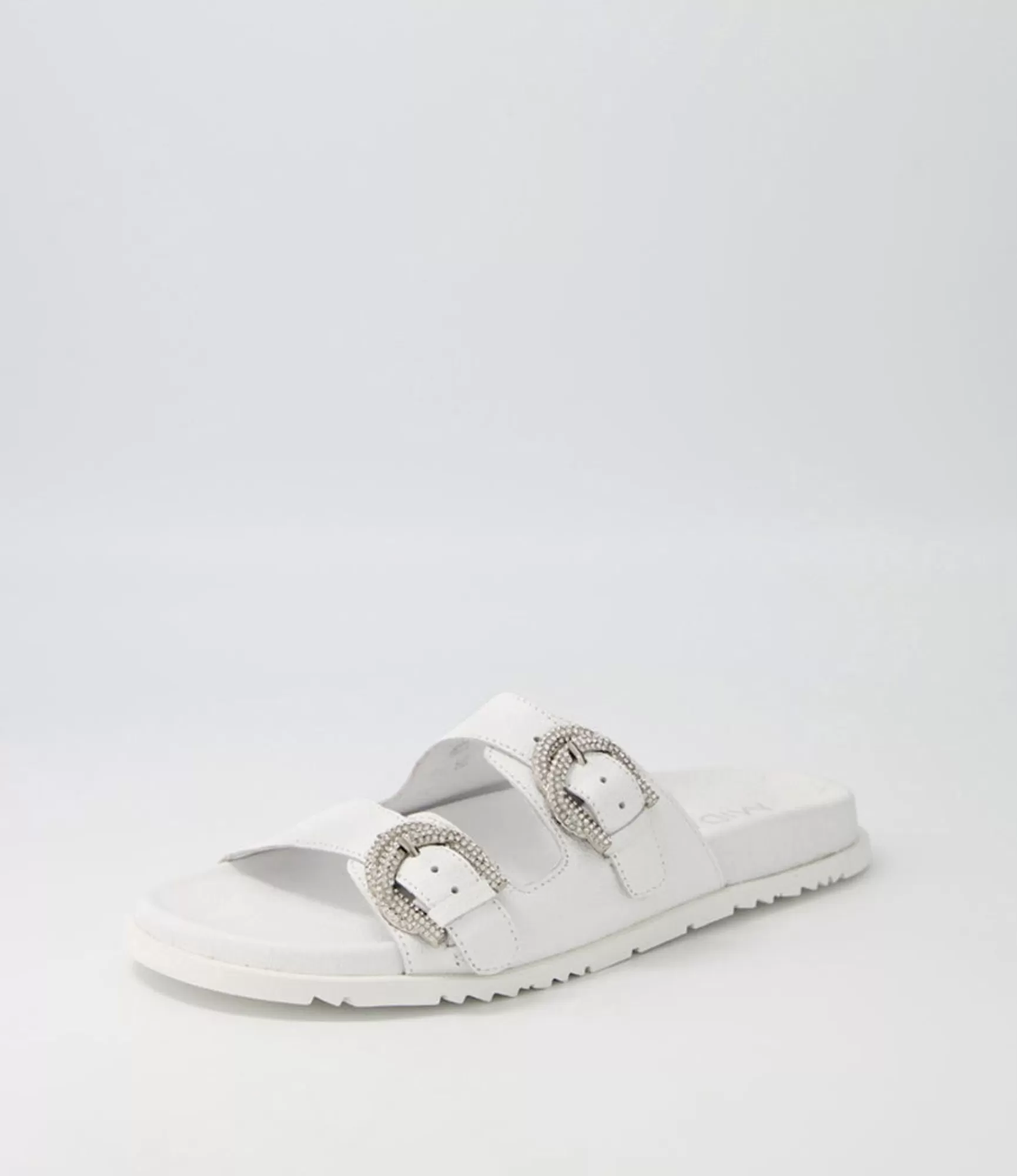 Online Midas Shoes Tullies White Leather Slides