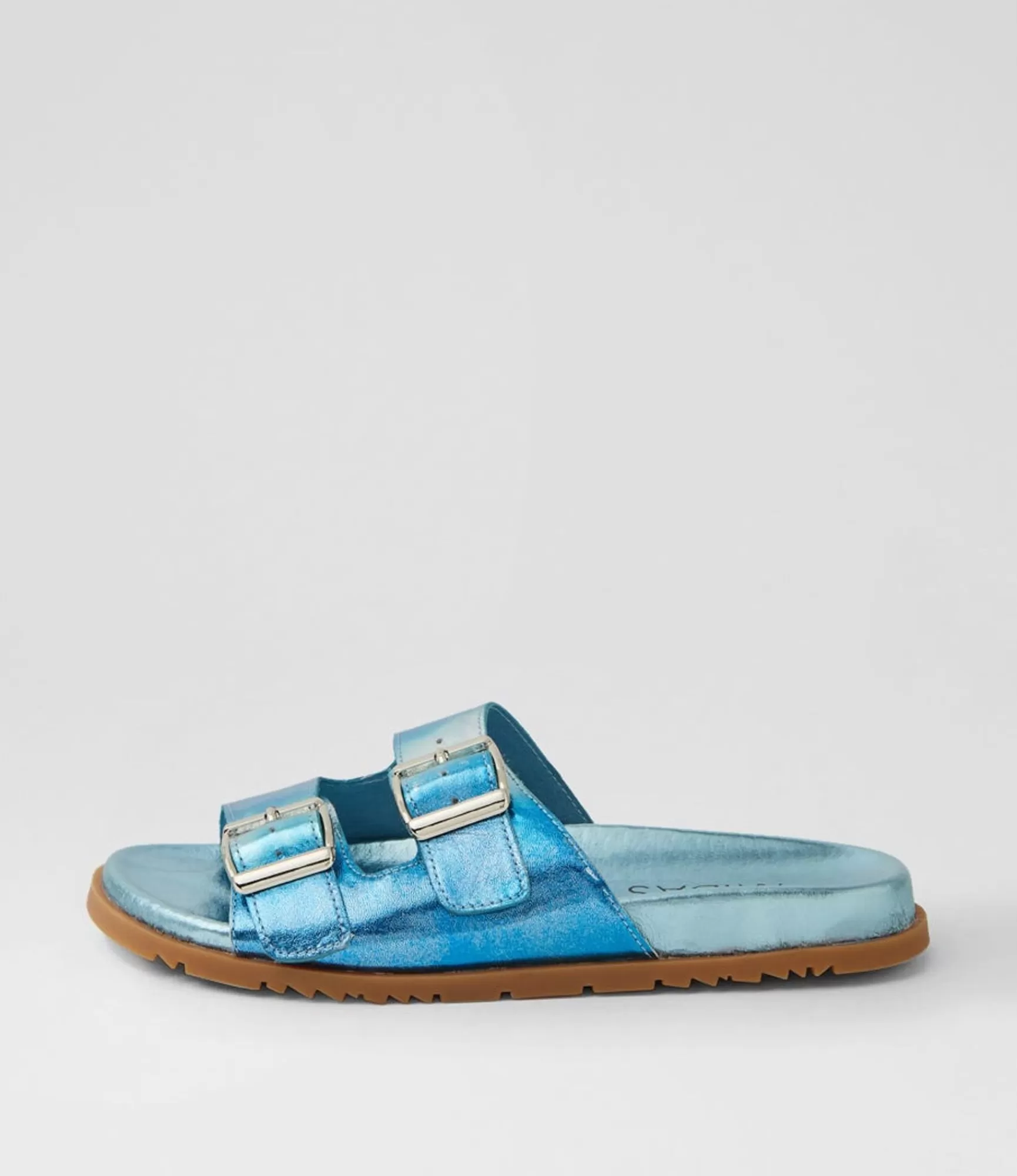 Sale Midas Shoes Tymes Blue Mix Leather Slides