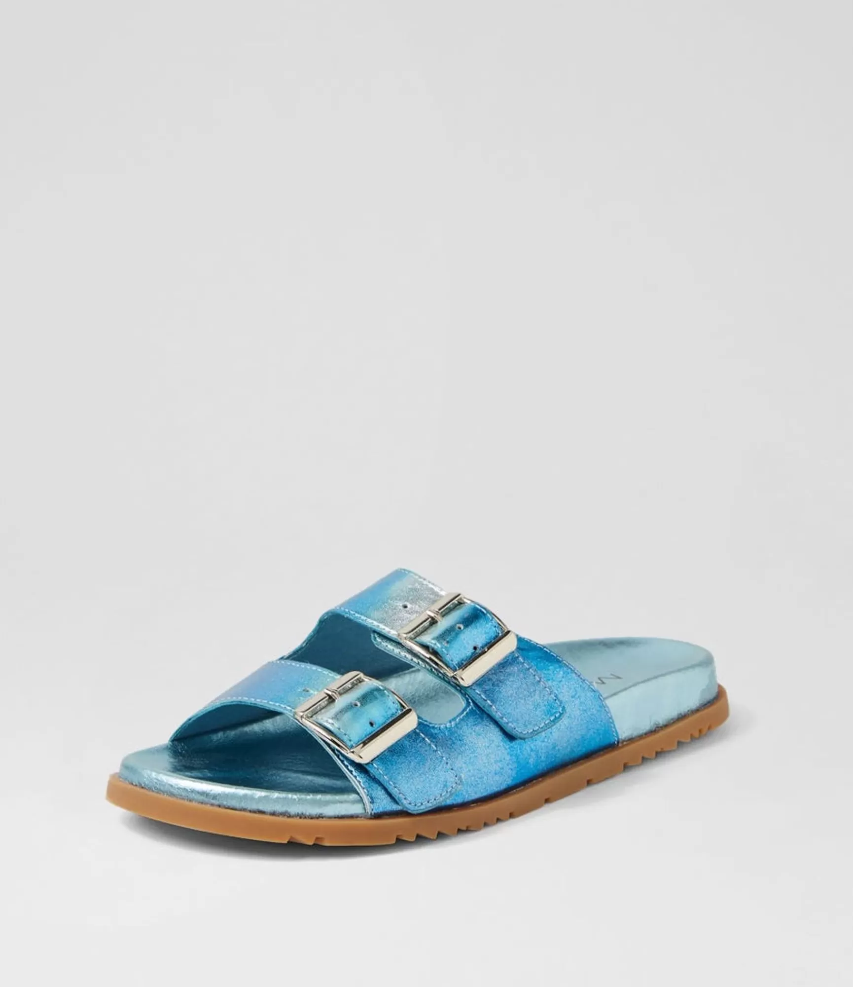 Sale Midas Shoes Tymes Blue Mix Leather Slides