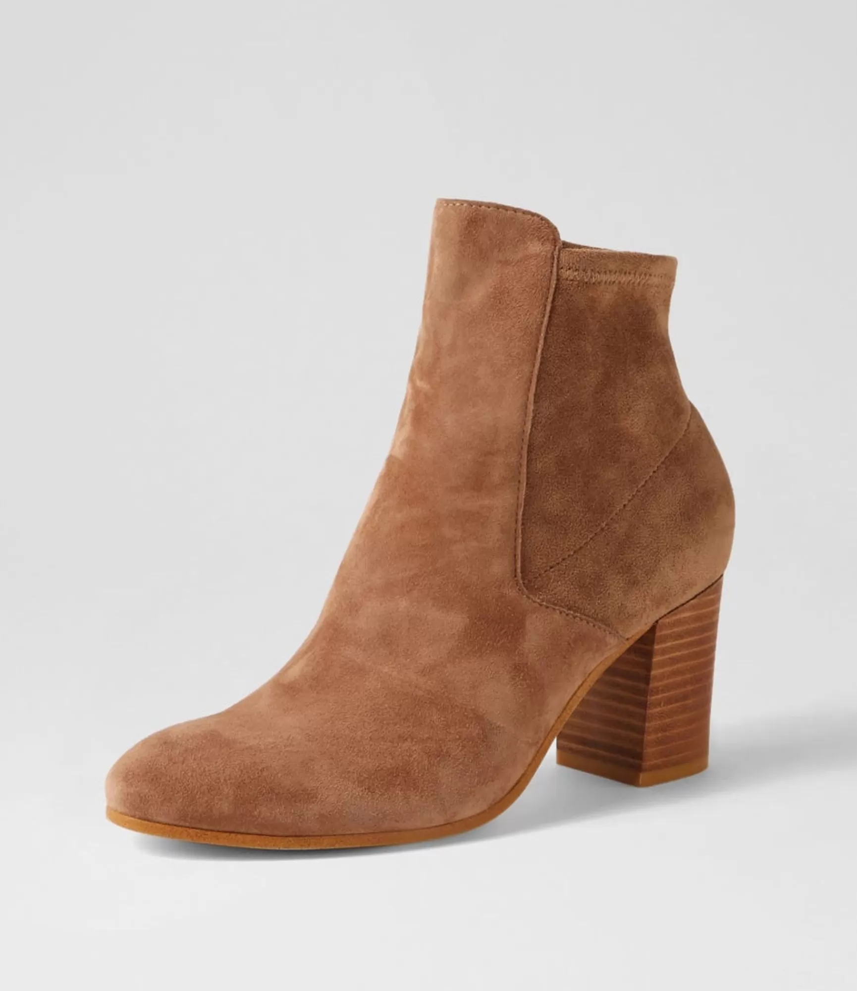 Best Sale Midas Shoes Uluv Light Choc Stretch Microsuede Ankle Boots