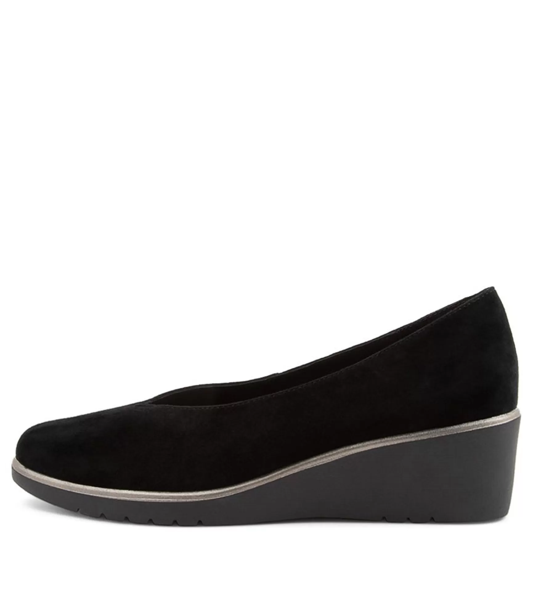 Store Midas Shoes Umer Black Suede Wedges