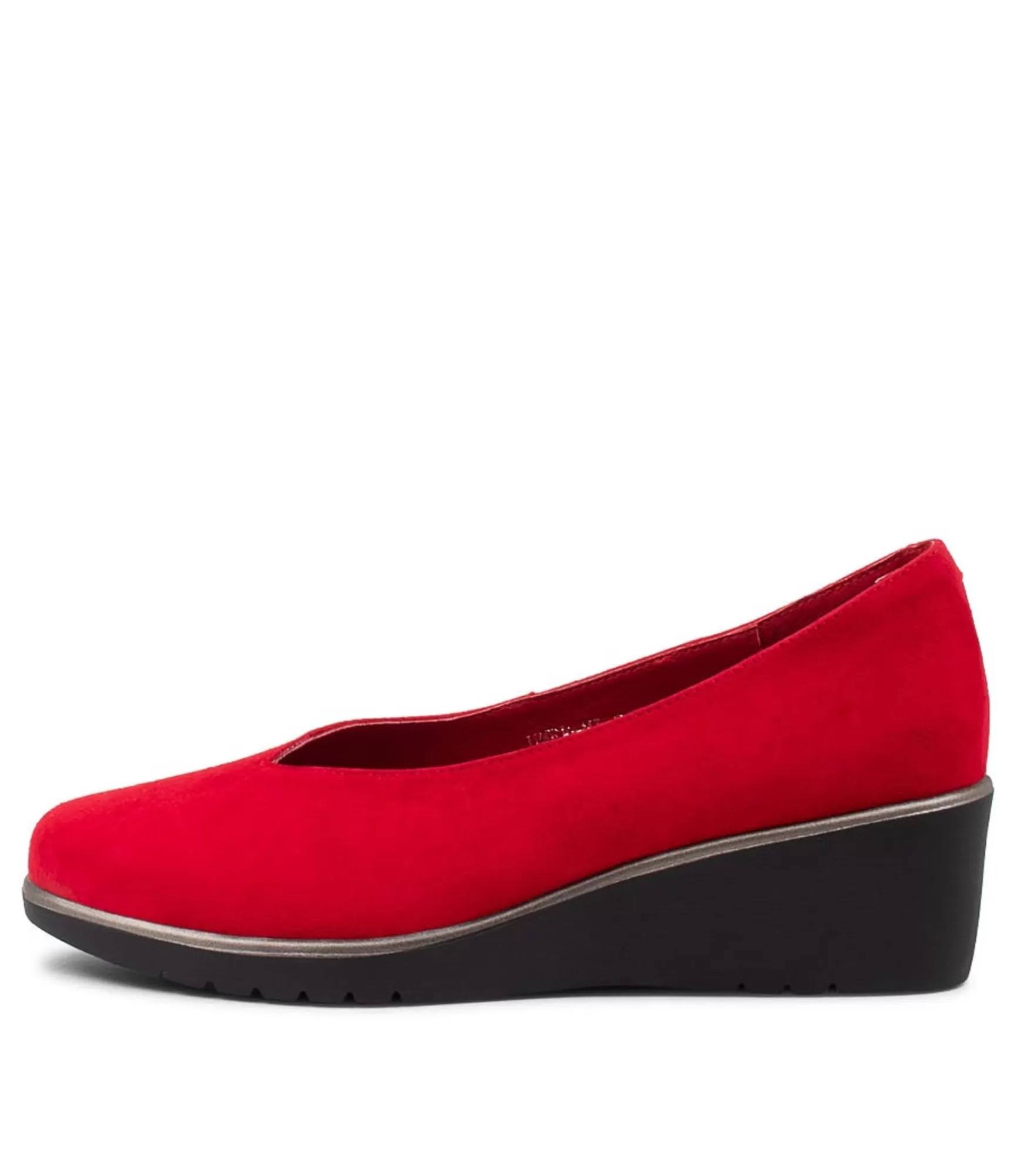 Fashion Midas Shoes Umer Red Suede Wedges