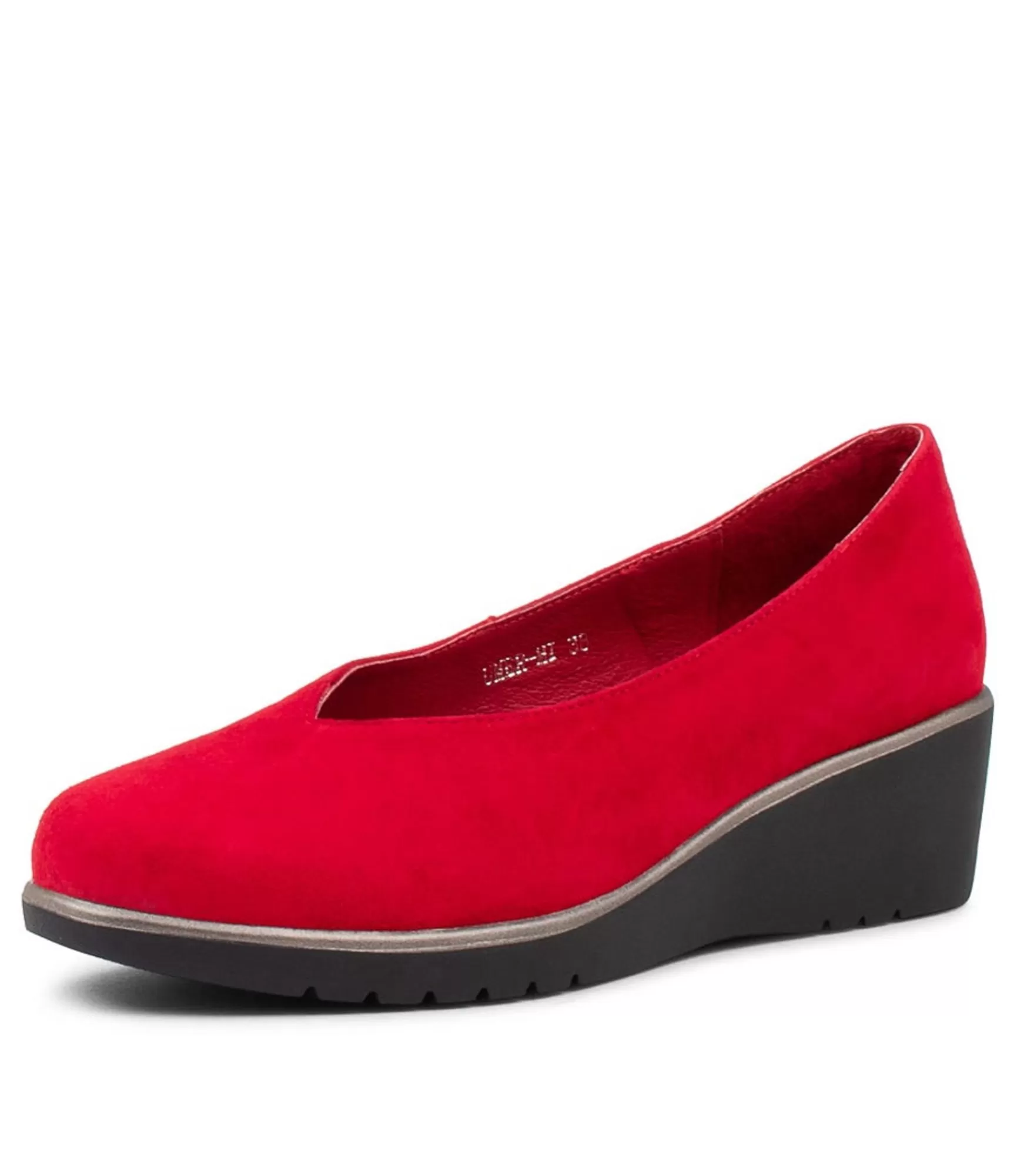 Fashion Midas Shoes Umer Red Suede Wedges
