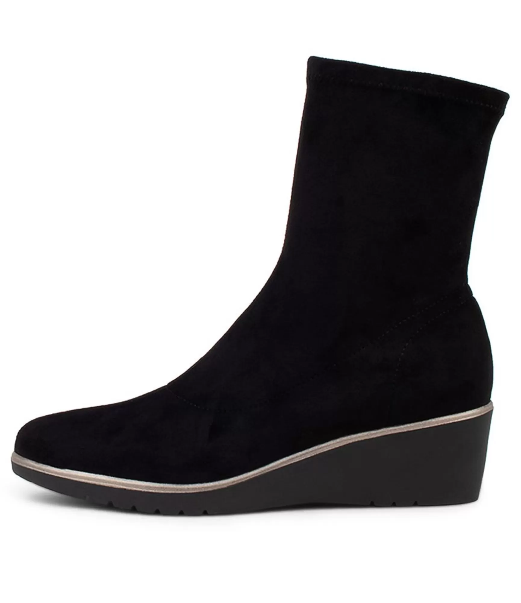 Best Sale Midas Shoes Umust Black Stretch Microsuede Ankle Boots