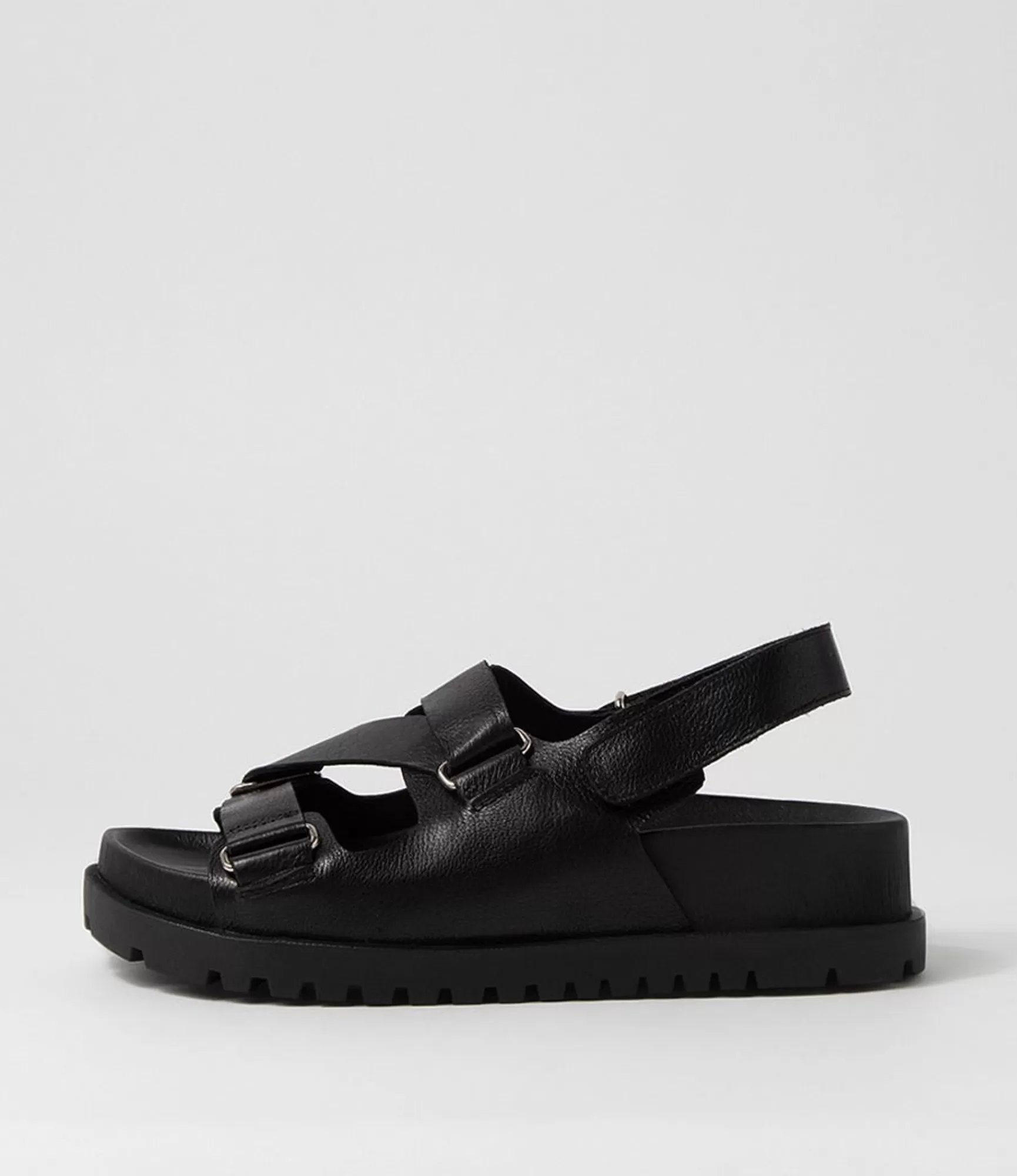 Shop Midas Shoes Uradi Black Leather Sandals