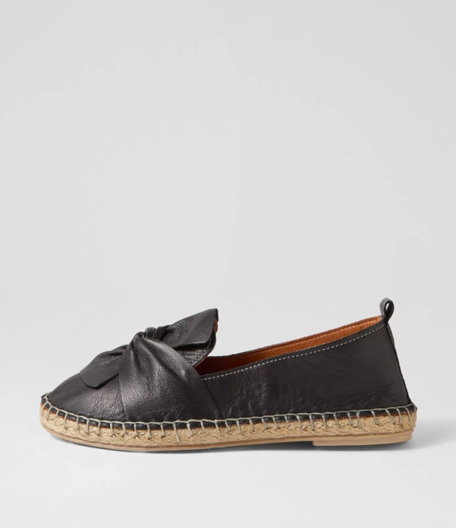 Outlet Midas Shoes Uselv Black Leather Espadrilles