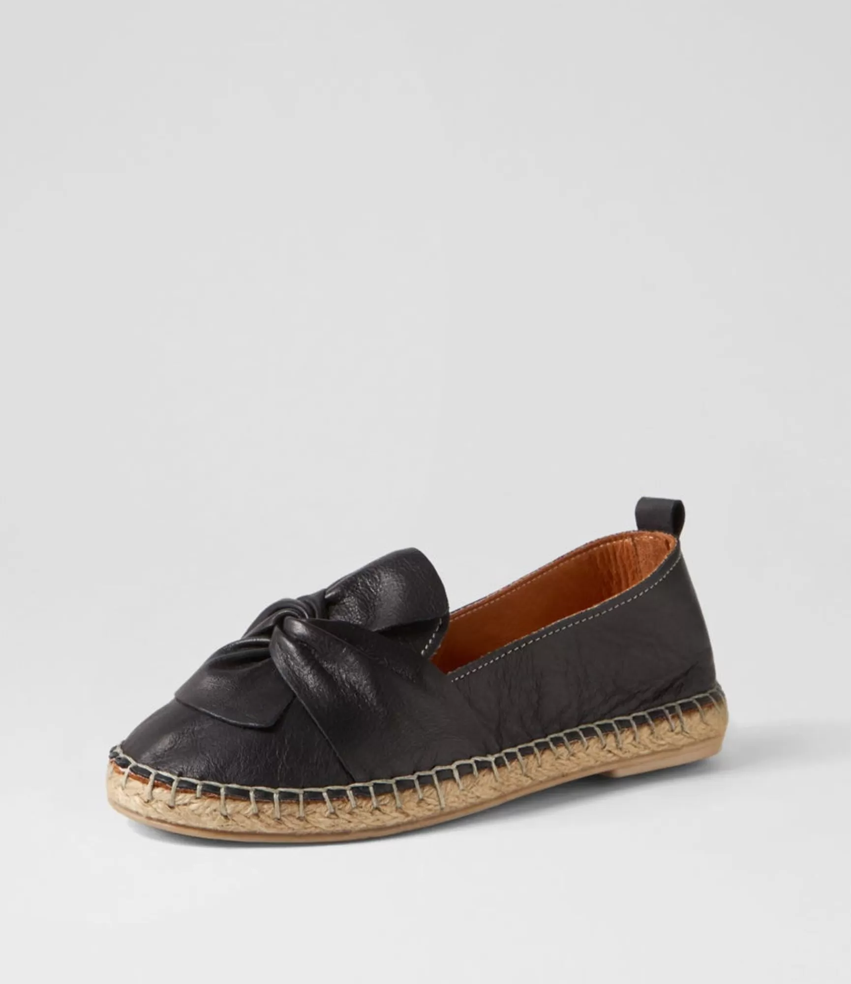 Outlet Midas Shoes Uselv Black Leather Espadrilles