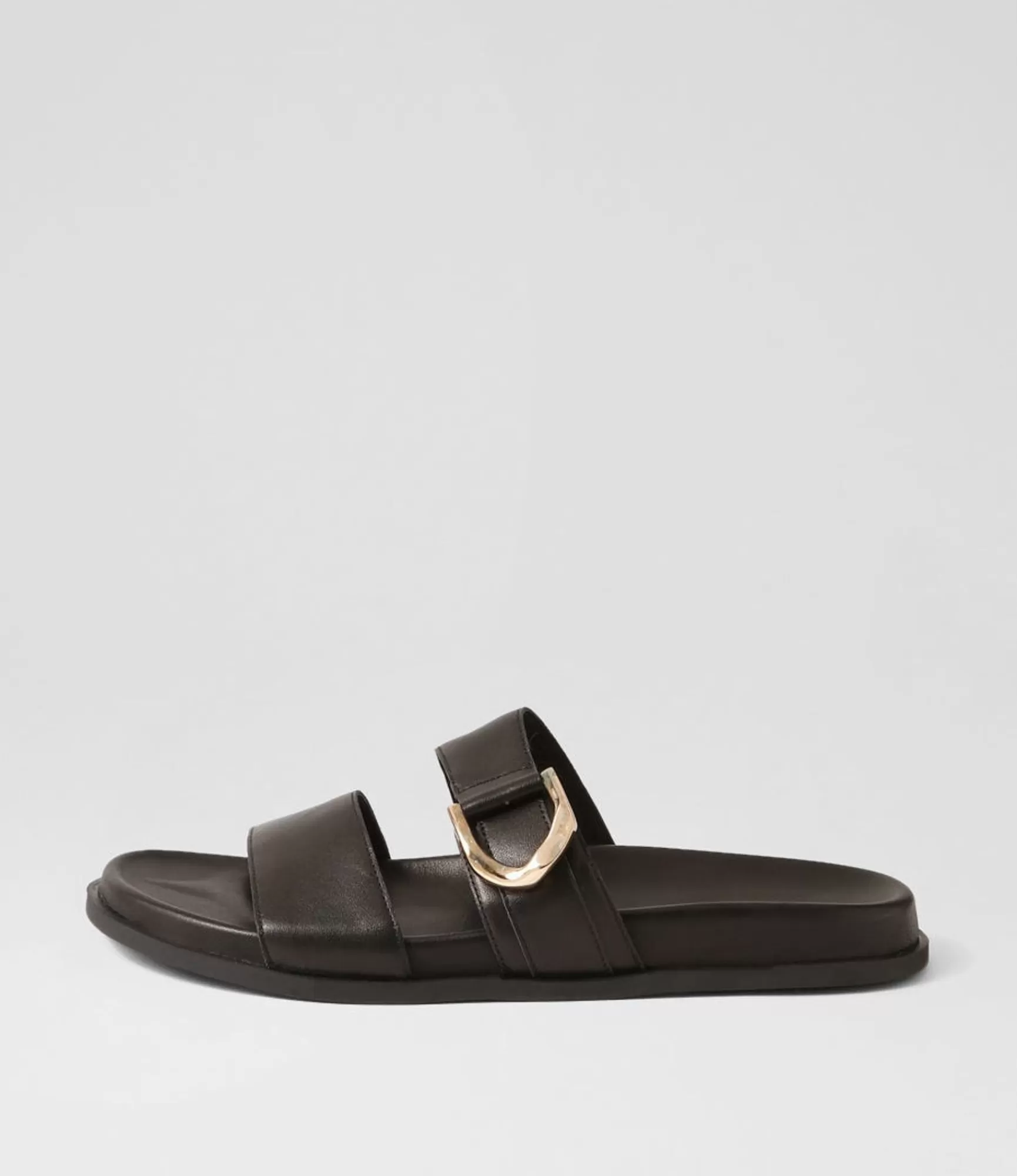 Flash Sale Midas Shoes Valanse Black Leather Slides