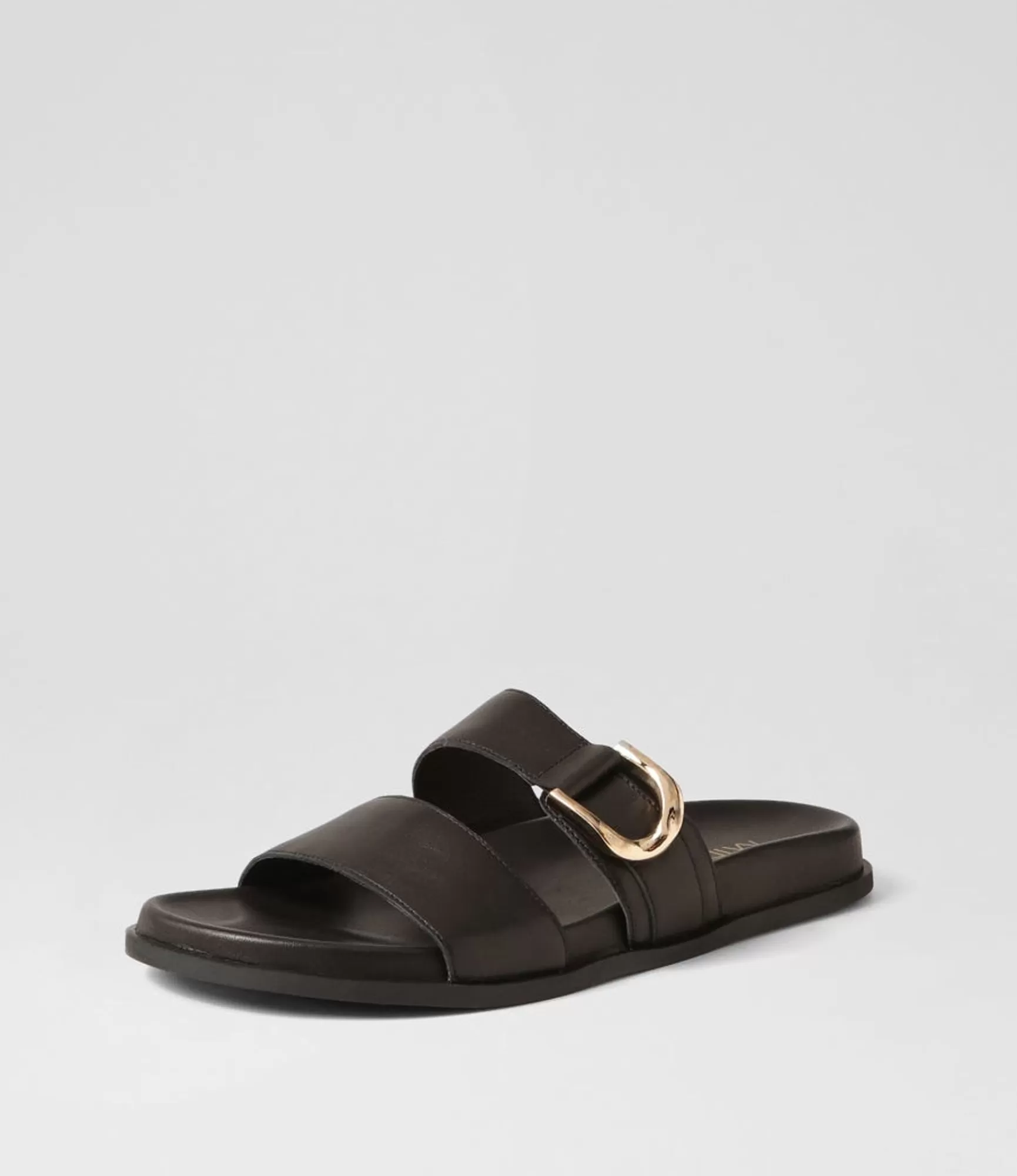 Flash Sale Midas Shoes Valanse Black Leather Slides