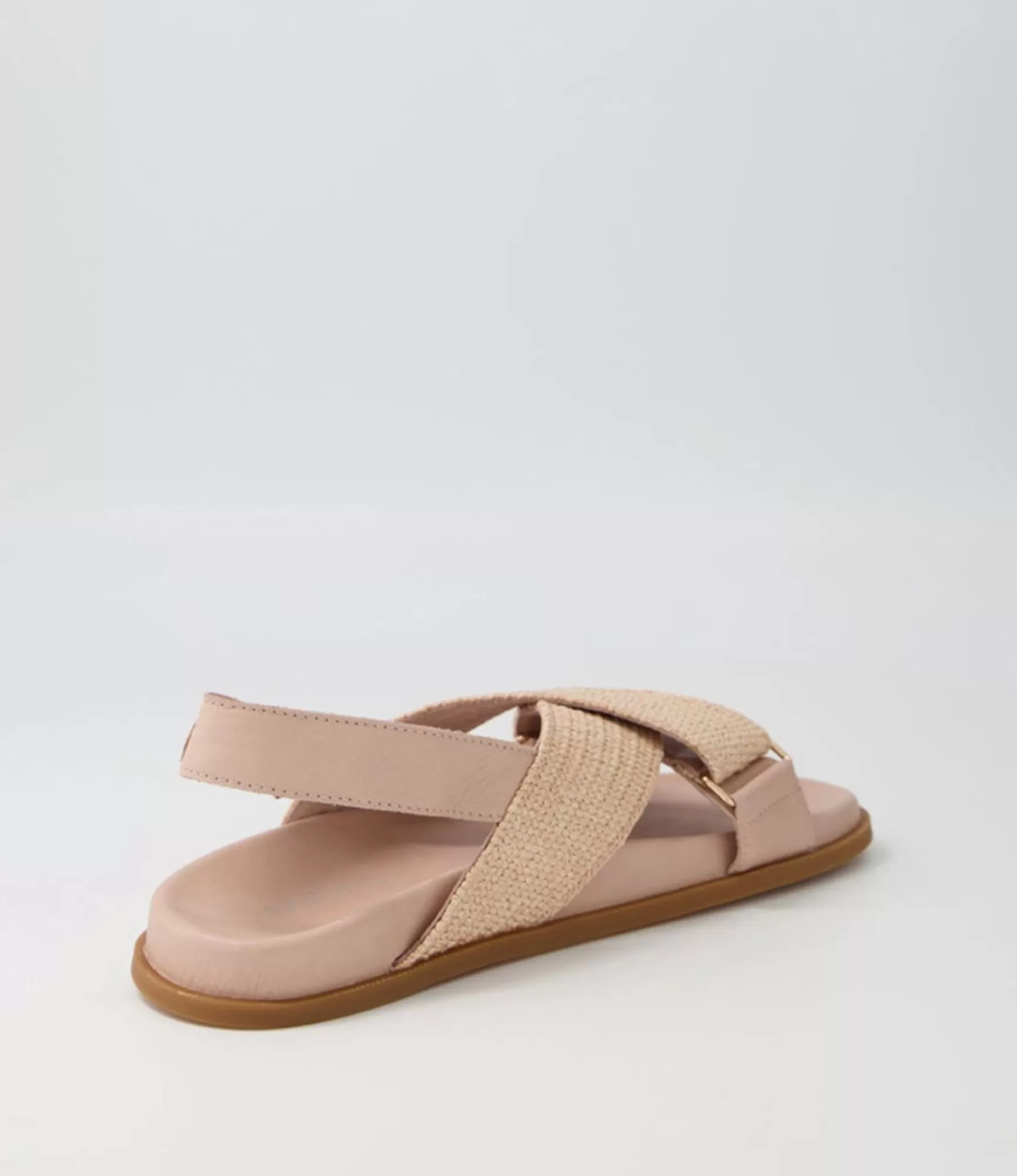 Best Midas Shoes Valery Dark Nude Leather Woven Sandals