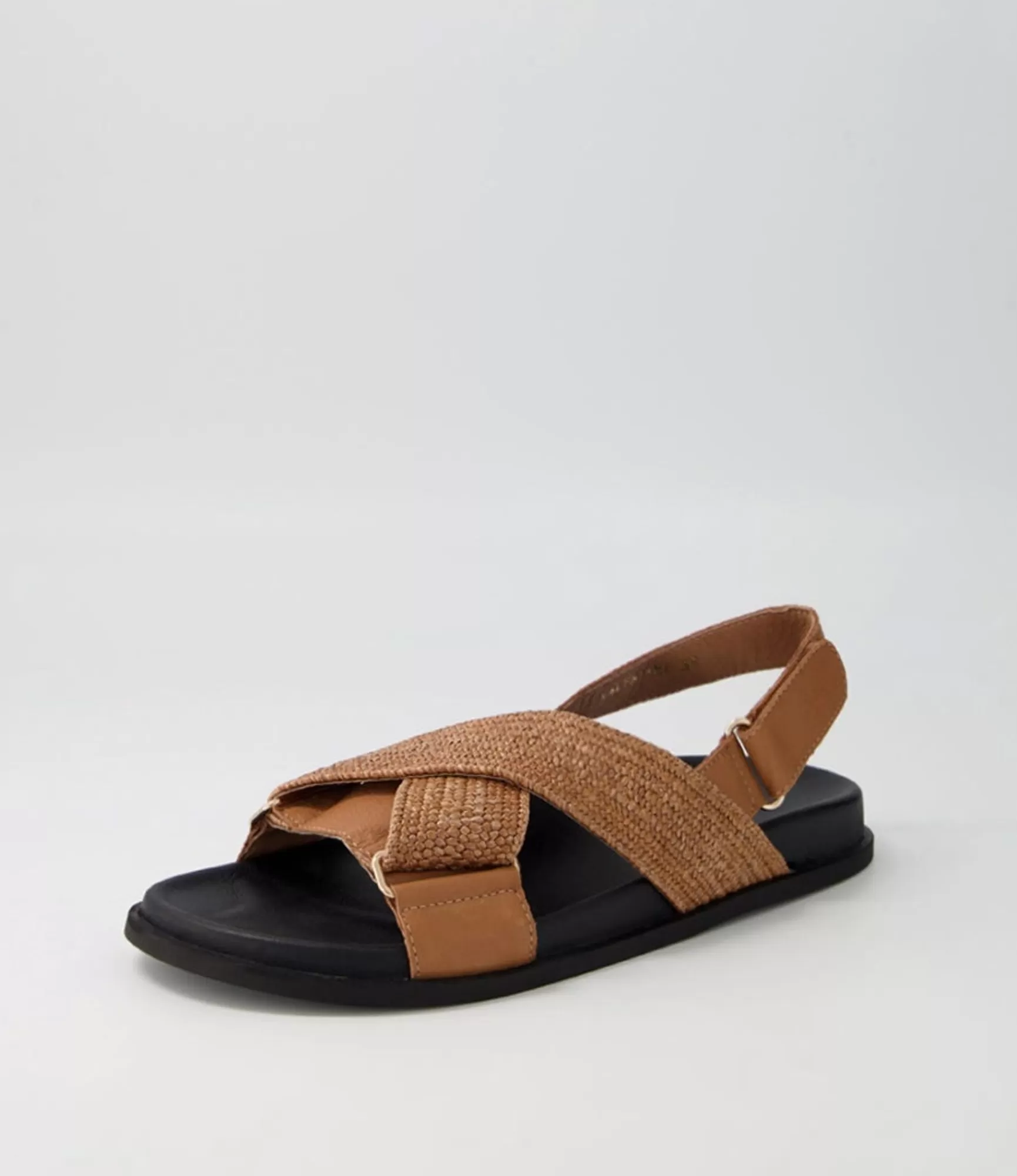 Online Midas Shoes Valery Dark Tan Leather Woven Sandals
