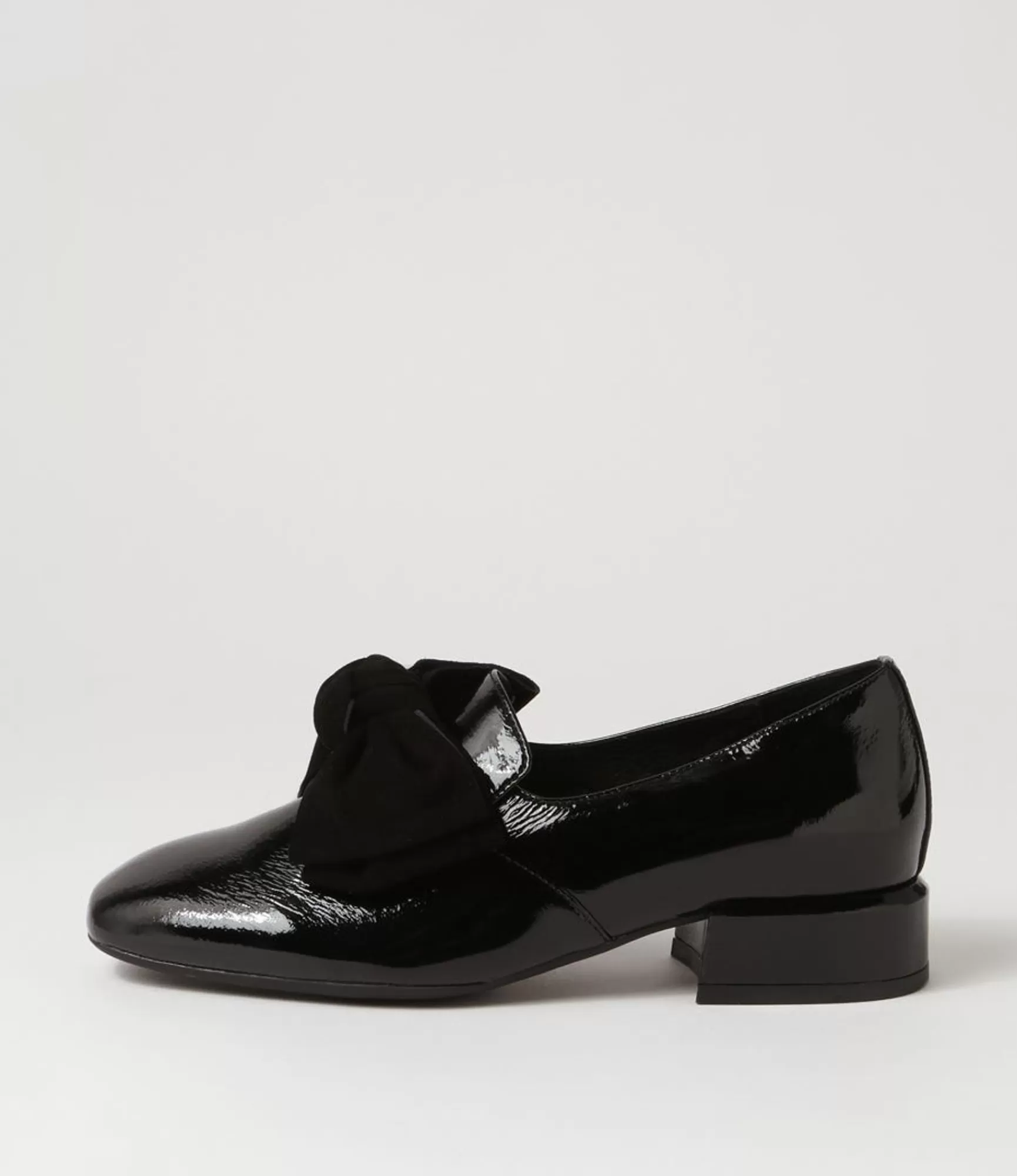 Shop Midas Shoes Varvo Black Patent Suede Flat Shoes