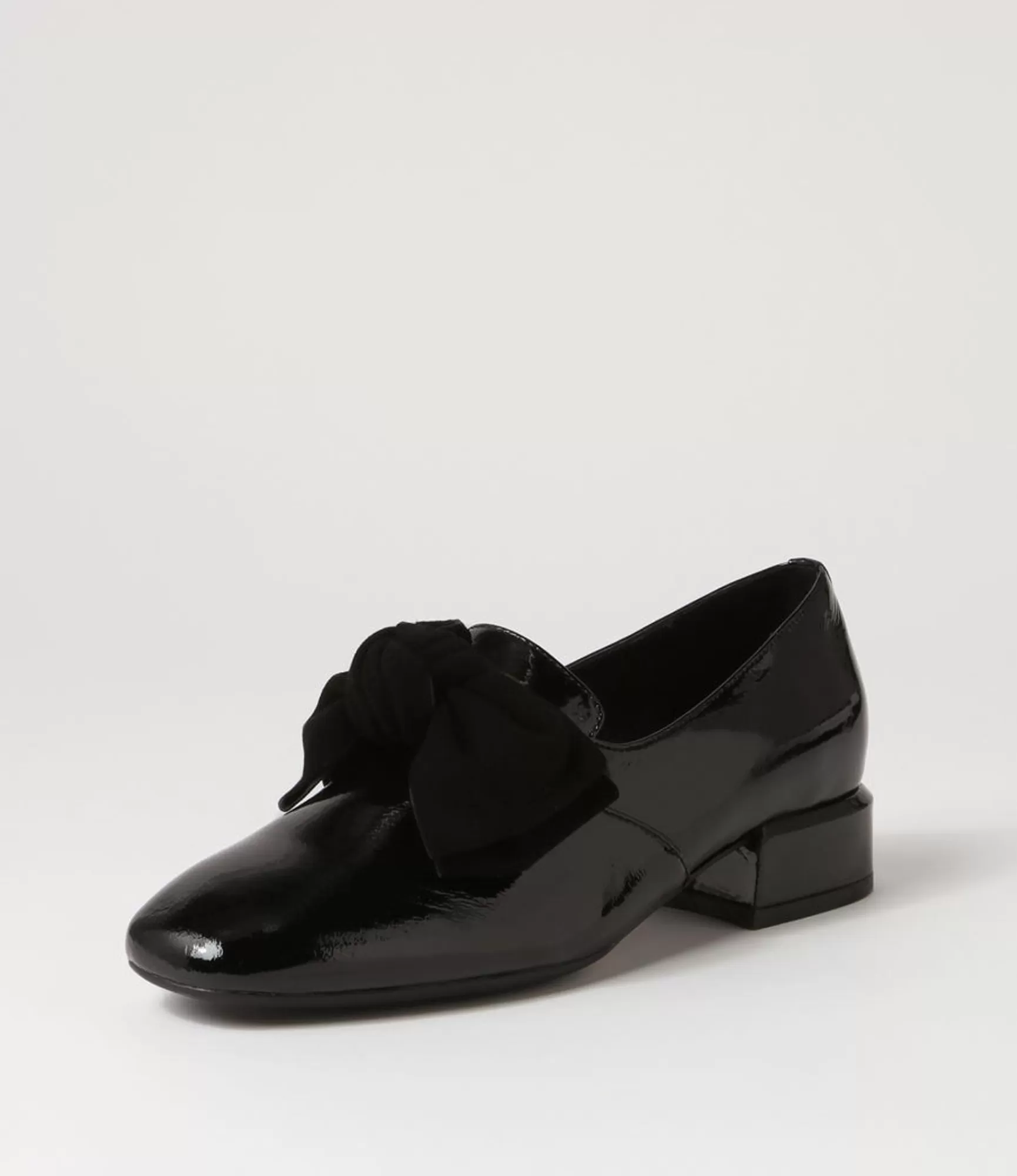 Shop Midas Shoes Varvo Black Patent Suede Flat Shoes