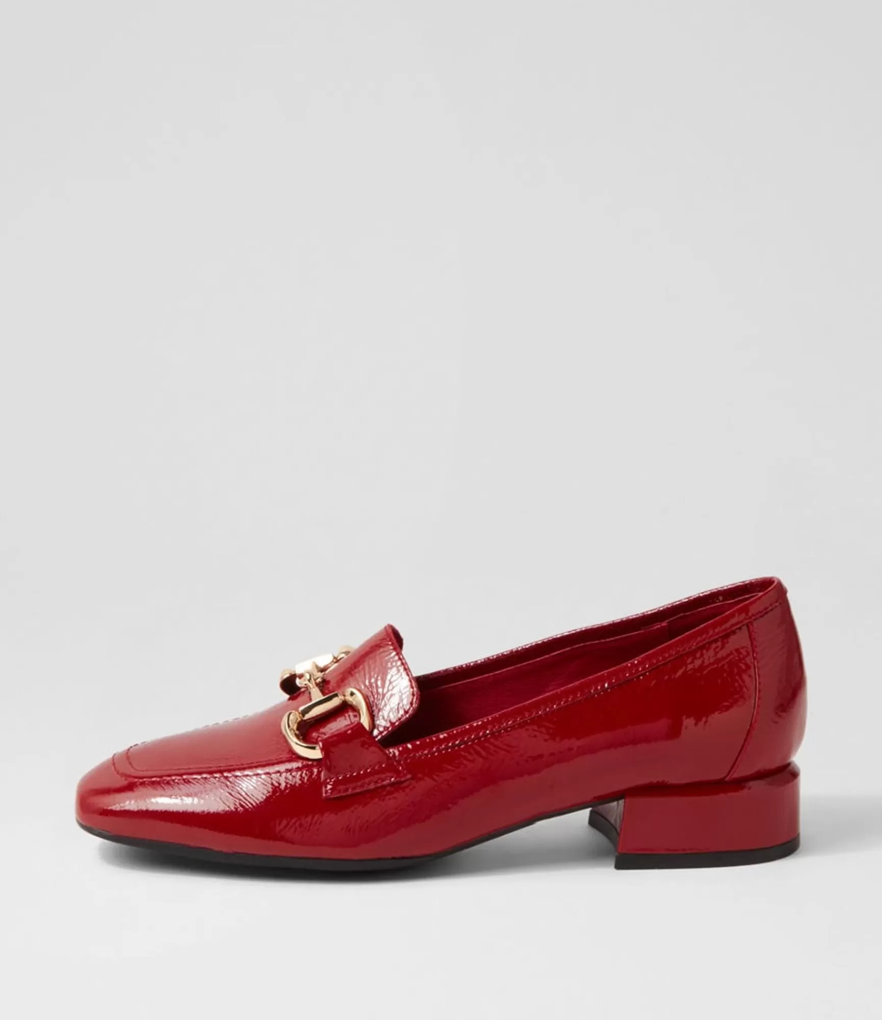 Fashion Midas Shoes Vlad Dark Red Patent Leather Heels