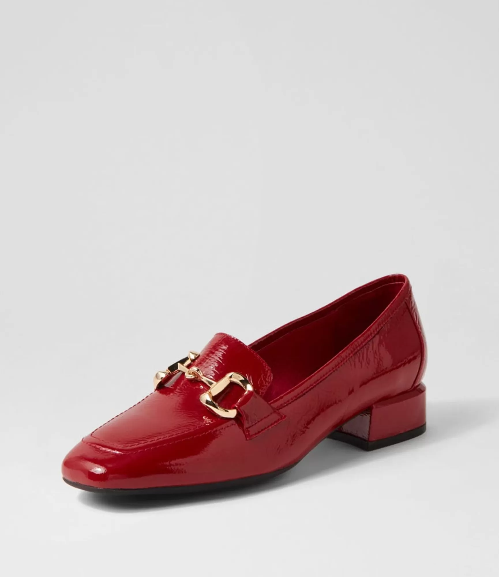 Fashion Midas Shoes Vlad Dark Red Patent Leather Heels