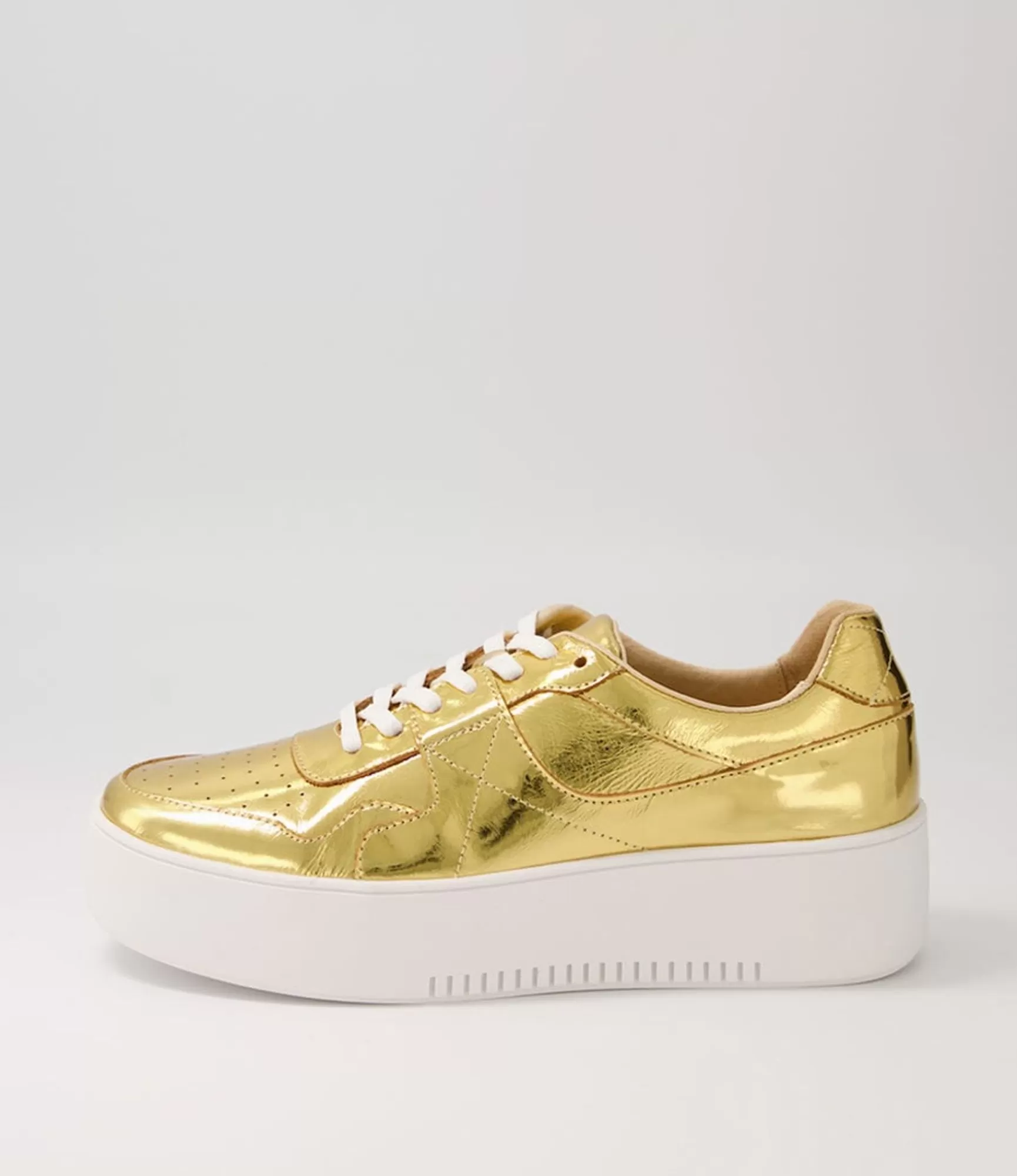 Sale Midas Shoes Wabel Old Gold Shine Leather Sneakers