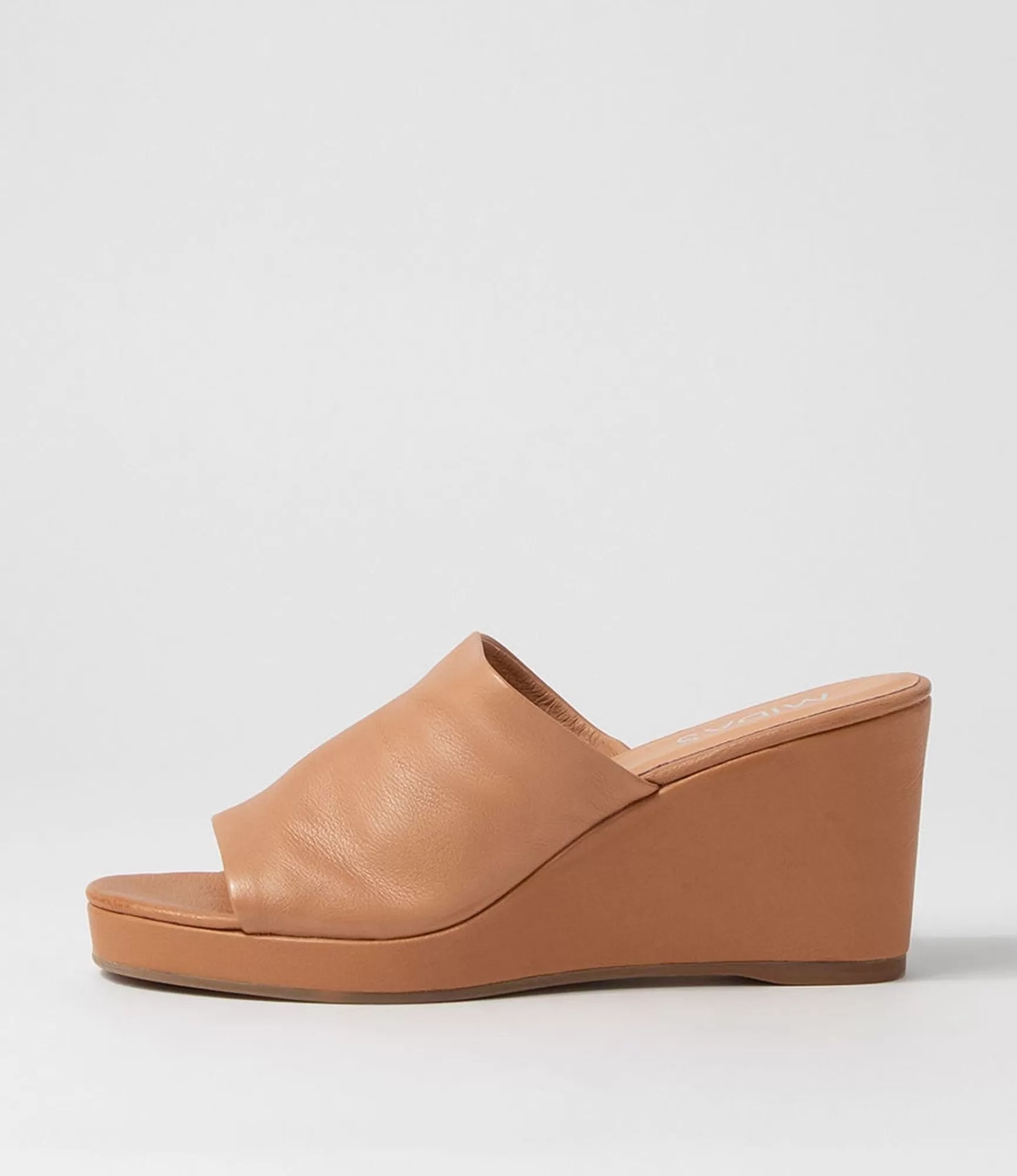 Best Sale Midas Shoes Walli Dark Tan Leather Slides