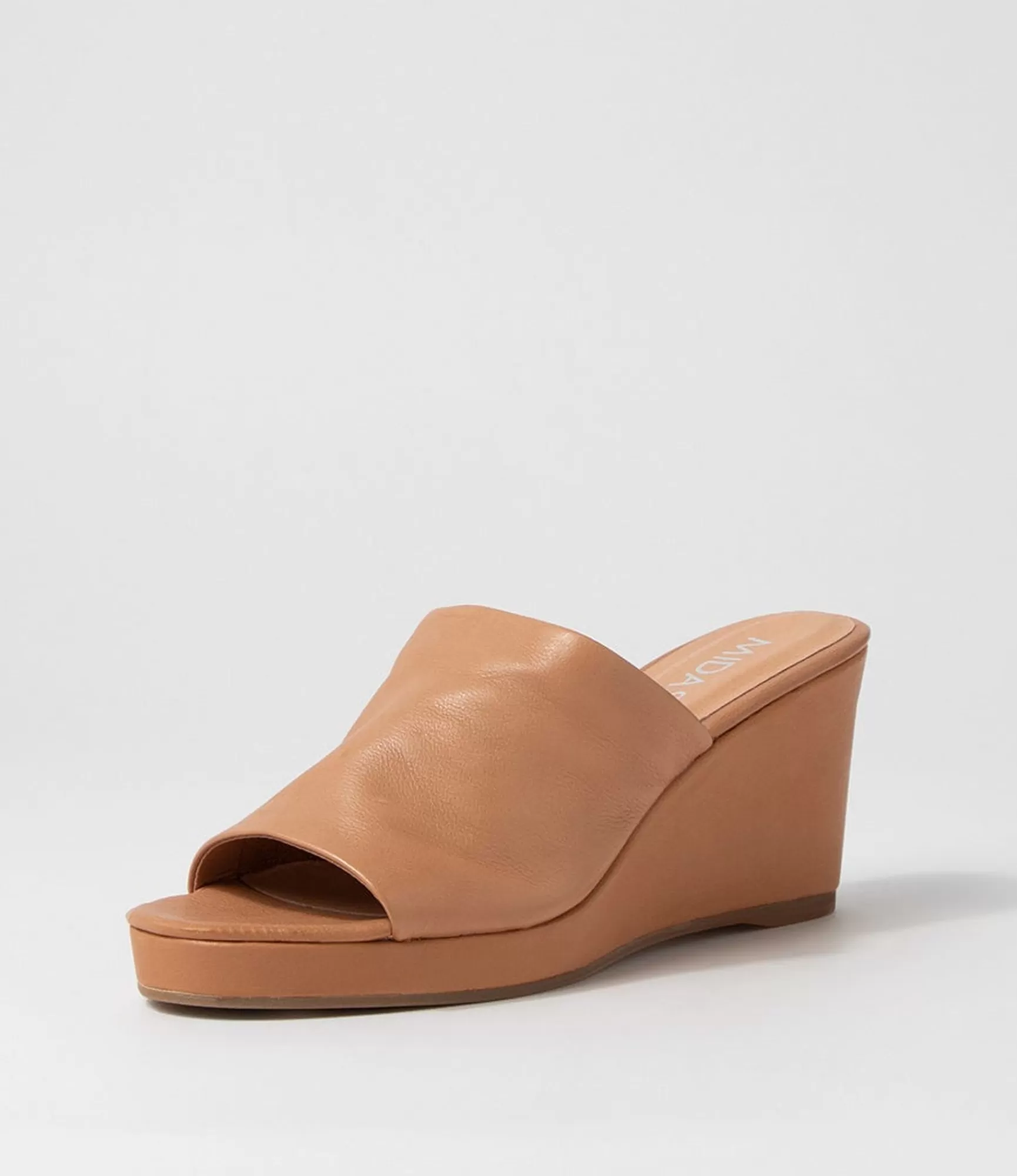 Best Sale Midas Shoes Walli Dark Tan Leather Slides