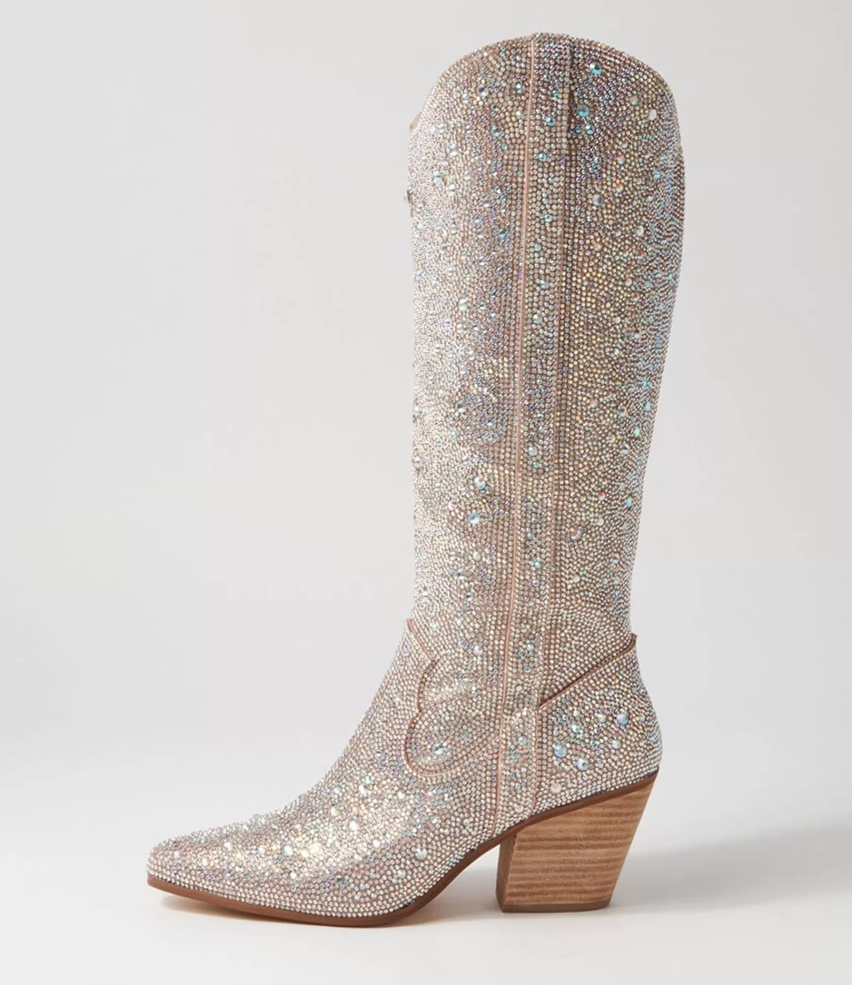 Cheap Midas Shoes Westin Silver Jewel Fabric Knee High Boots