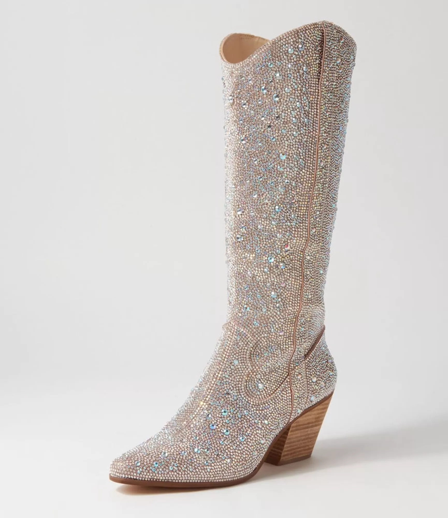 Cheap Midas Shoes Westin Silver Jewel Fabric Knee High Boots