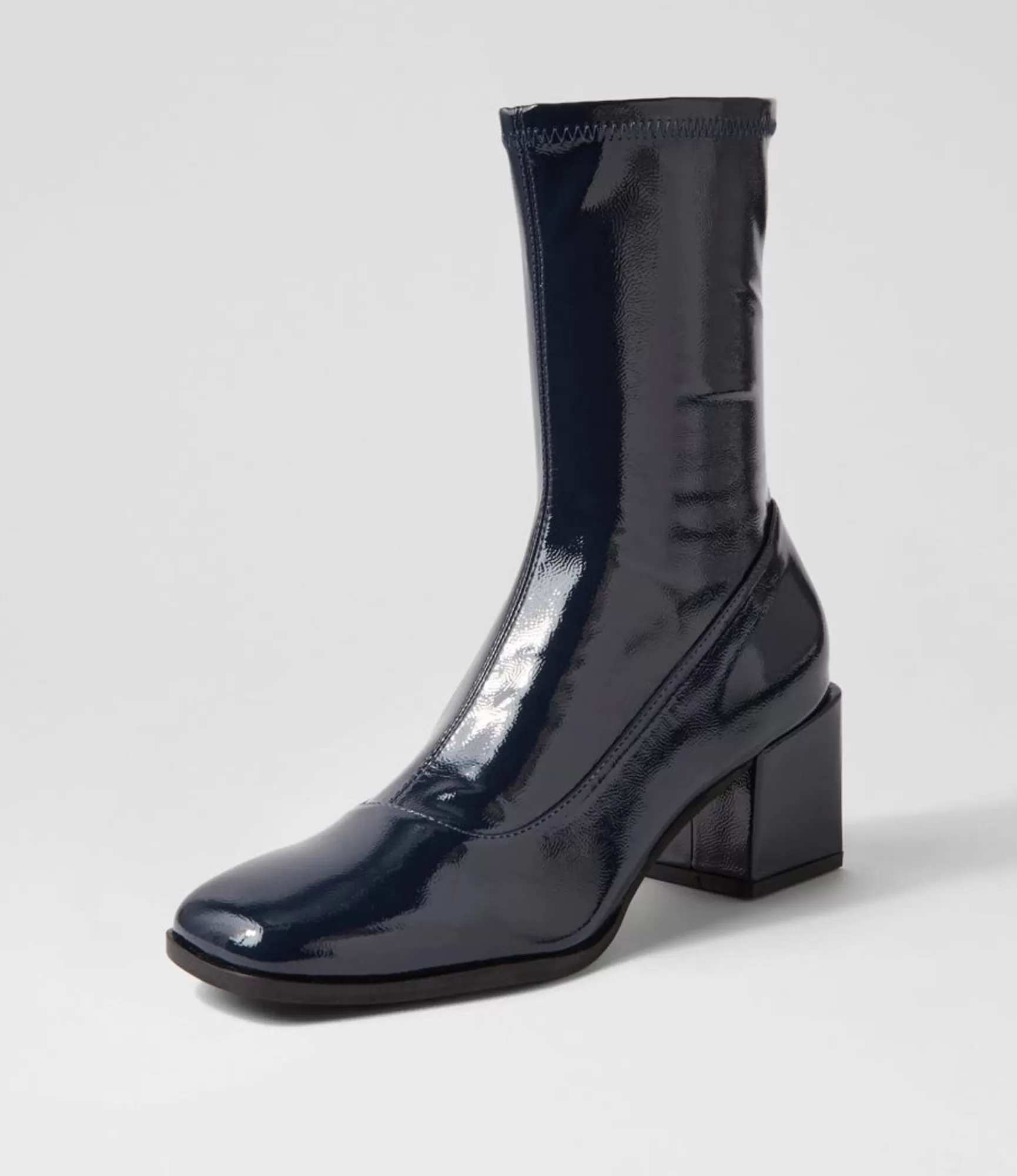 Cheap Midas Shoes Westina Navy Stretch Patent Pu Ankle Boots
