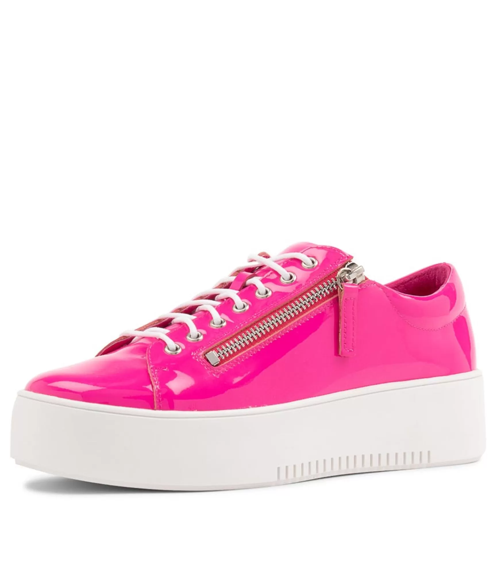 Fashion Midas Shoes Wether Hot Pink Patent Leather Sneakers Ws