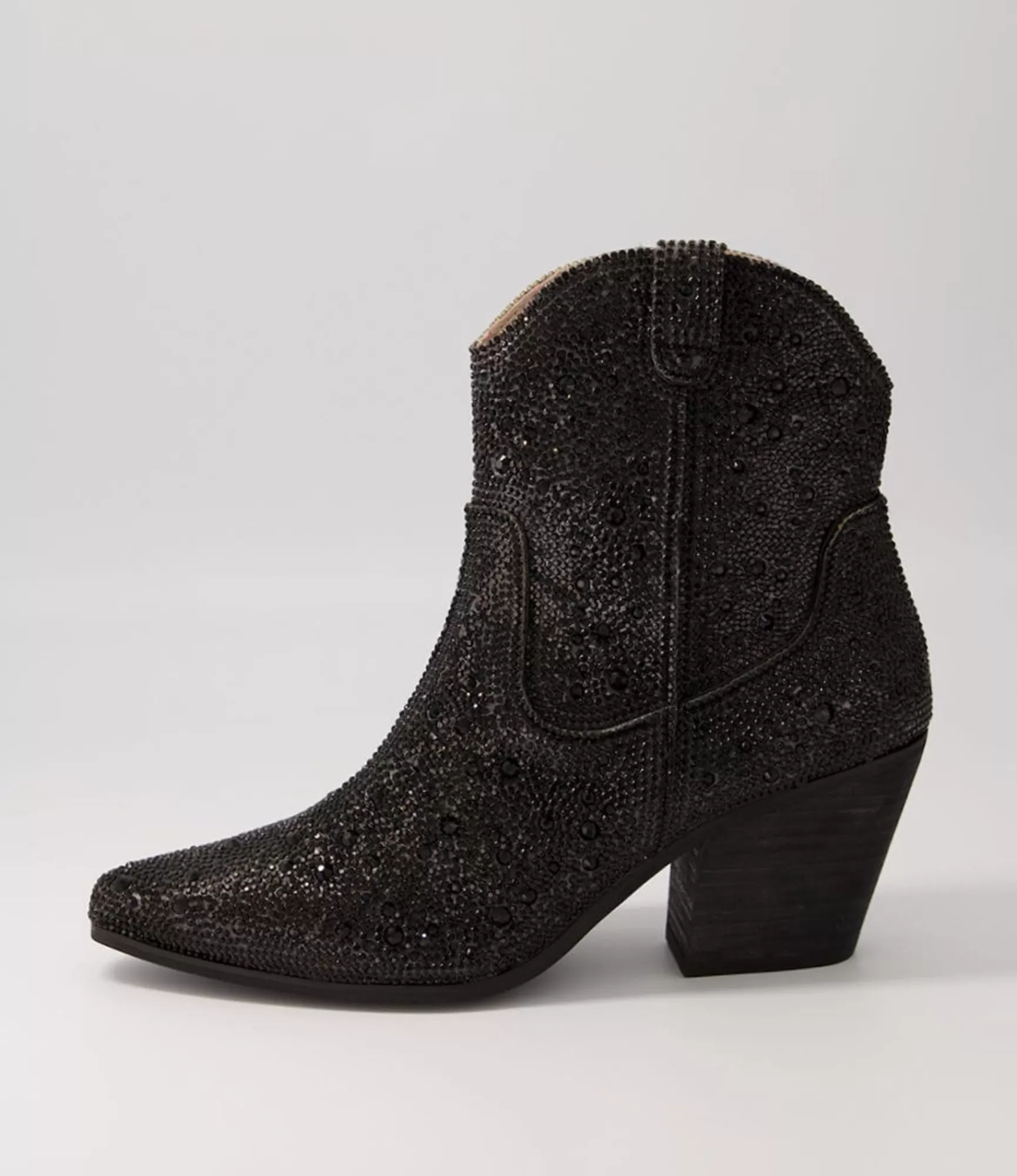 Cheap Midas Shoes Willis Black Jewel Fabric Ankle Boots Bh