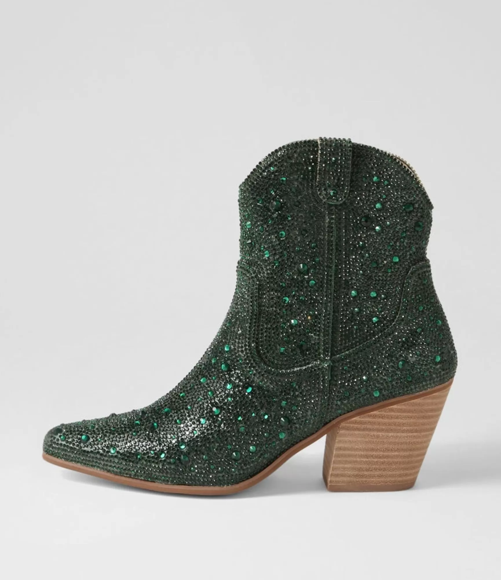Fashion Midas Shoes Willis Green Jewel Fabric Ankle Boots