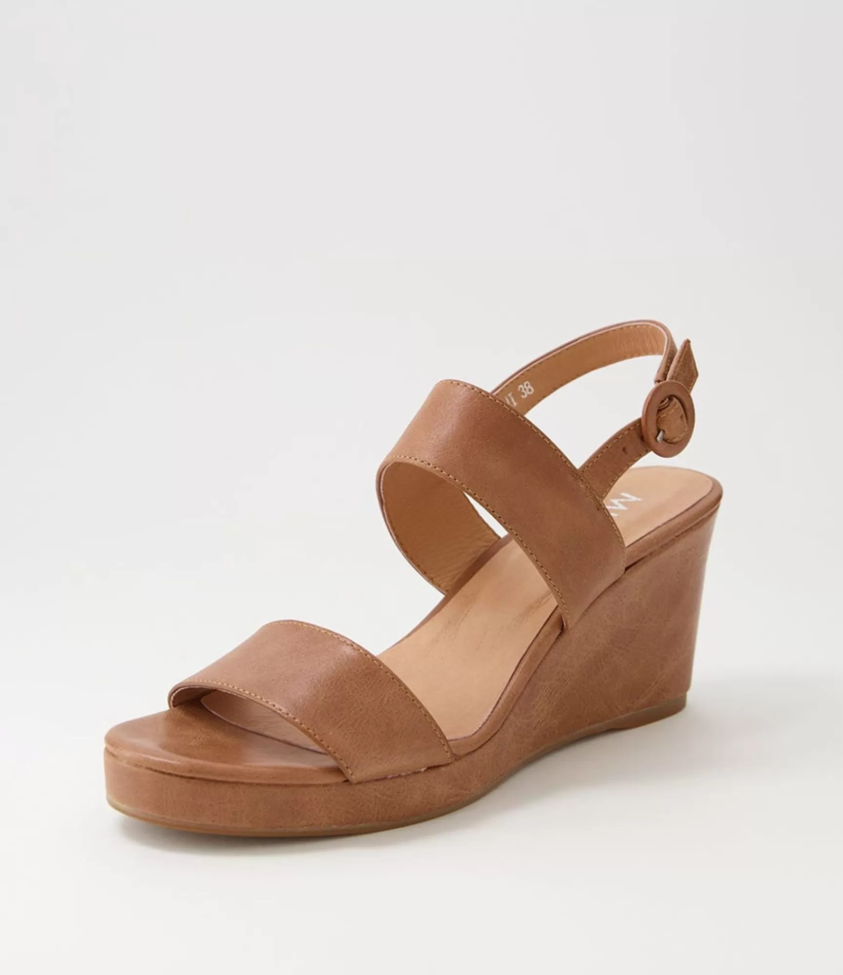 New Midas Shoes Wunda Dark Tan Leather Sandals