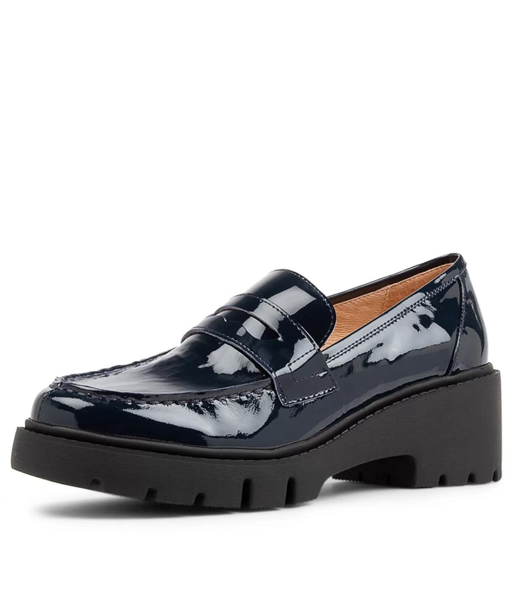 Fashion Midas Shoes Xana Navy Patent Leather Heels